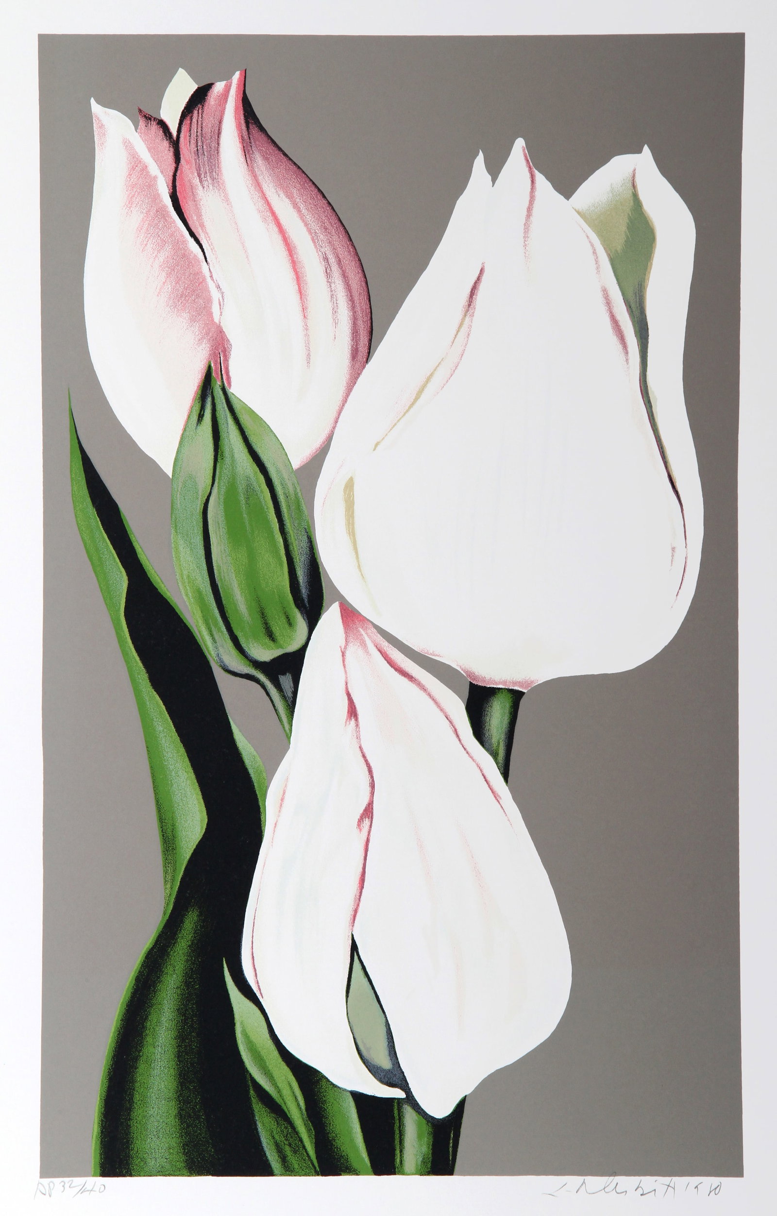 Lowell Blair Nesbitt, White Tulips, Screenprint (1 of 2)