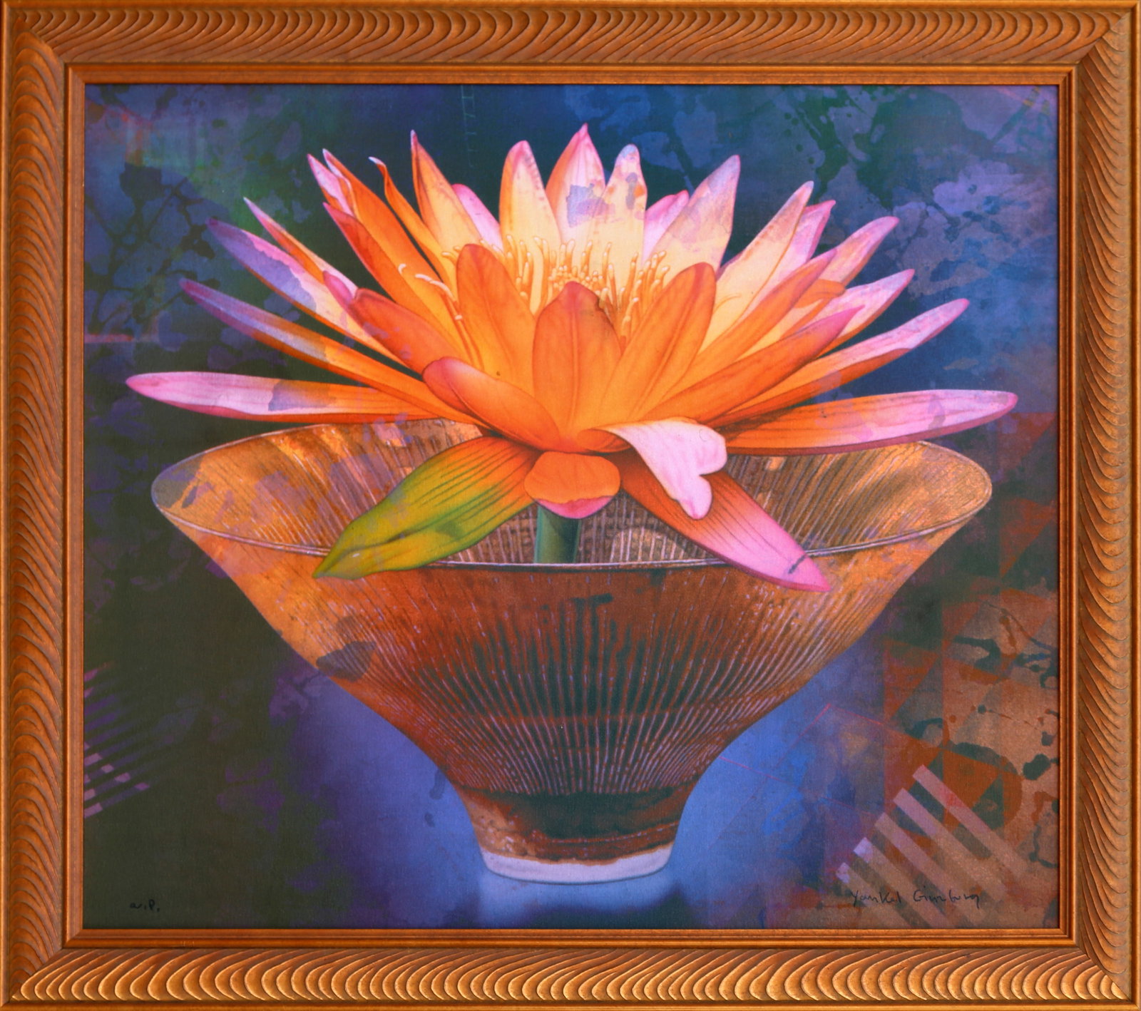Yankel Ginzburg, Blooming Midas, Giclee on Canvas: Artist: Yankel Ginzburg, Kazakastani/American (1945 - ) Title: Blooming Midas Year: 2000 Medium: Giclee on Canvas, signed and numbered in ink Edition: AP Size: 26 x 30 in. (66.04 x 76.2 cm) Frame Size
