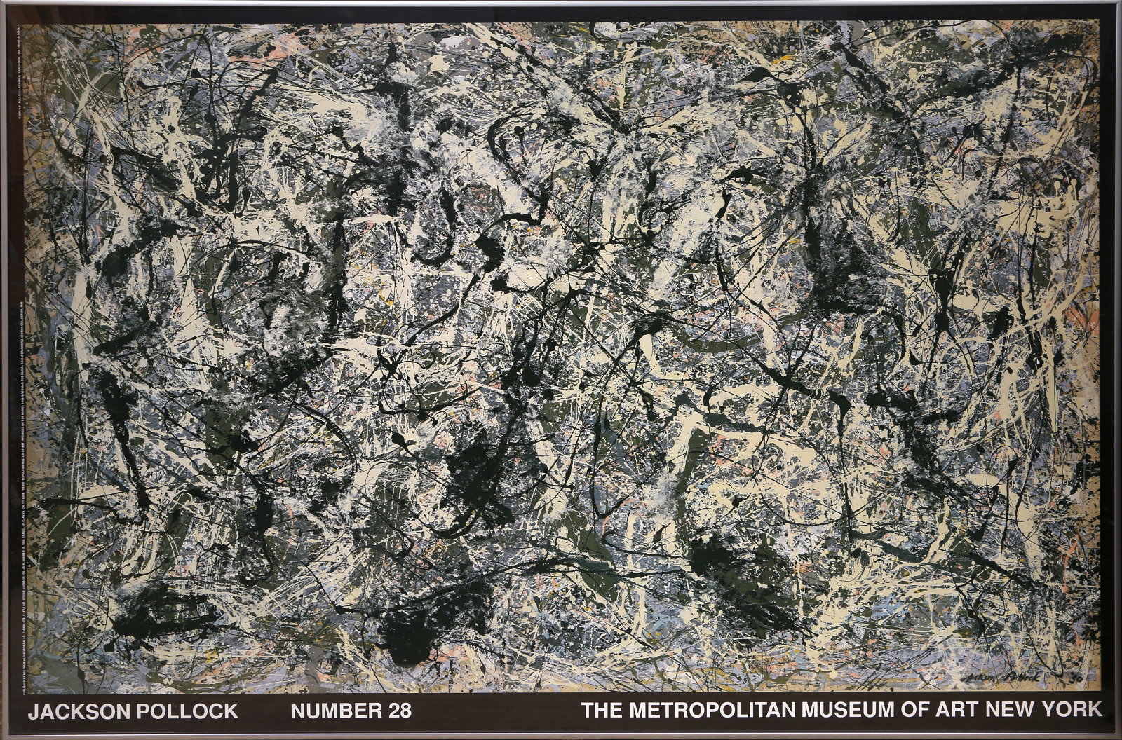 Jackson Pollock, Number 28: The Metropolitan Museum of Art, Poster: Artist: Jackson Pollock, After, American 1912-1956 Title: Number 28: The Metropolitan Museum of Art Year: 1988 Medium: Poster Size: 37 x 54.5 in. (93.98 x 138.43 cm) Frame Size: 37.75 x 55.25 inches P