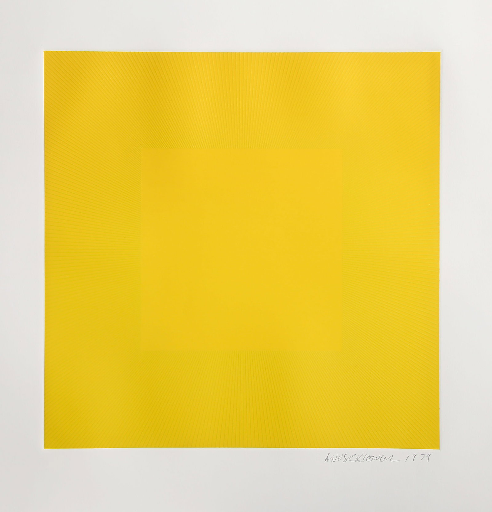 Richard Anuszkiewicz, Spring Suite (Yellow with Yellow), Etching (1 of 3)