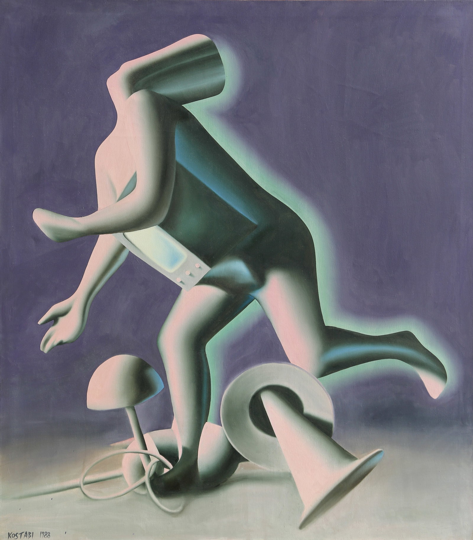 Mark Kostabi, Candy's Clark (TV Digest), Painting: Artist: Mark Kostabi, American (1960 - ) Title: Candy's Clark (TV Digest) Year: 1989 Medium: Oil on Canvas, signed, dated, and titled Size: 68 x 60 in. (172.72 x 152.4 cm) Description: Mark Kostabi is
