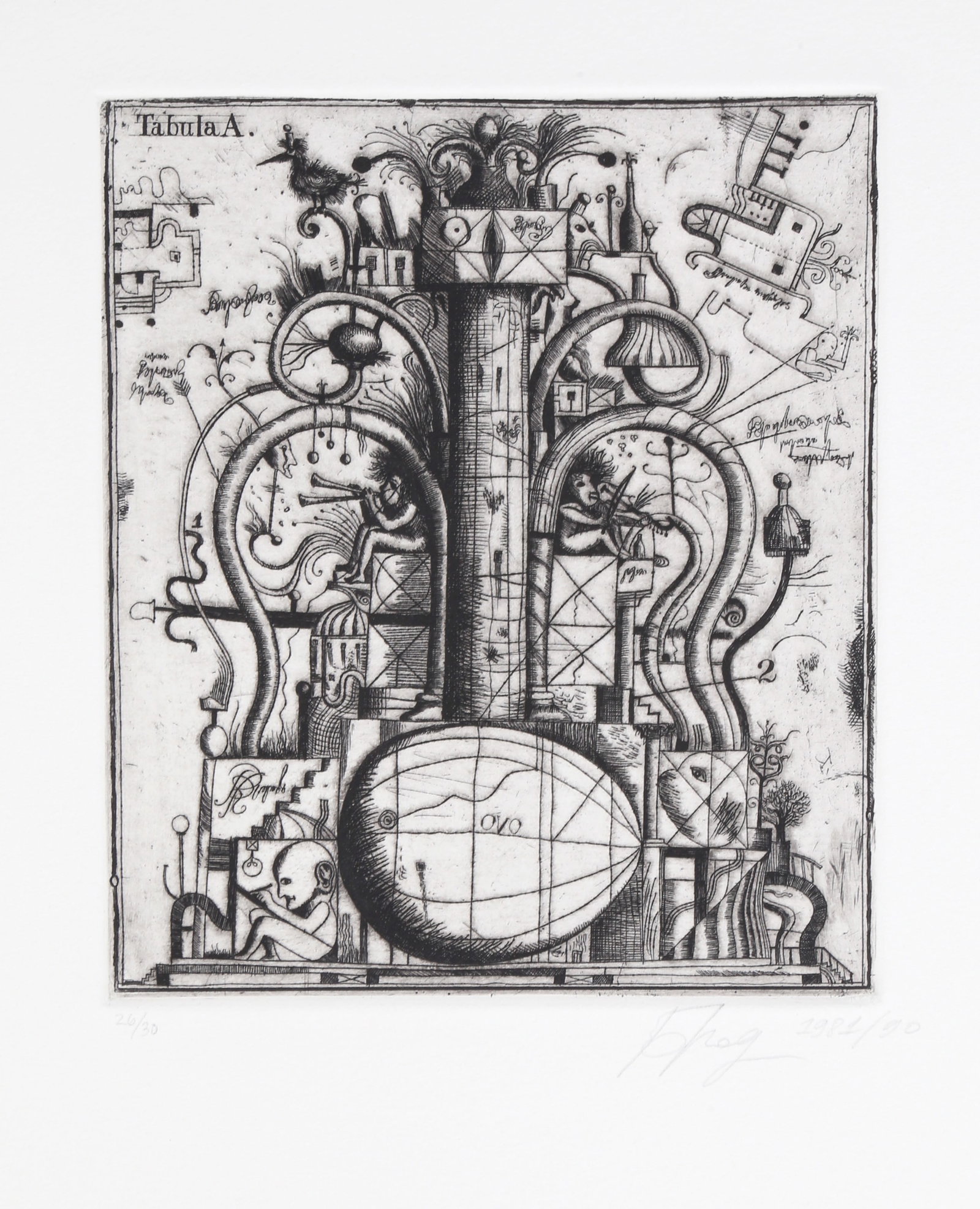 Alexander Brodsky and Ilya Utkin, Tabula A from Brodsky and Utkin: Projects 1981, Etching (1 of 2)