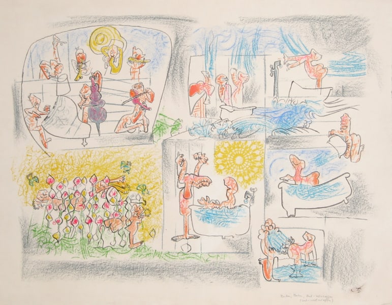 Roberto Matta, Bad, Worst and Often (Baden Baden), Lithograph (1 of 1)