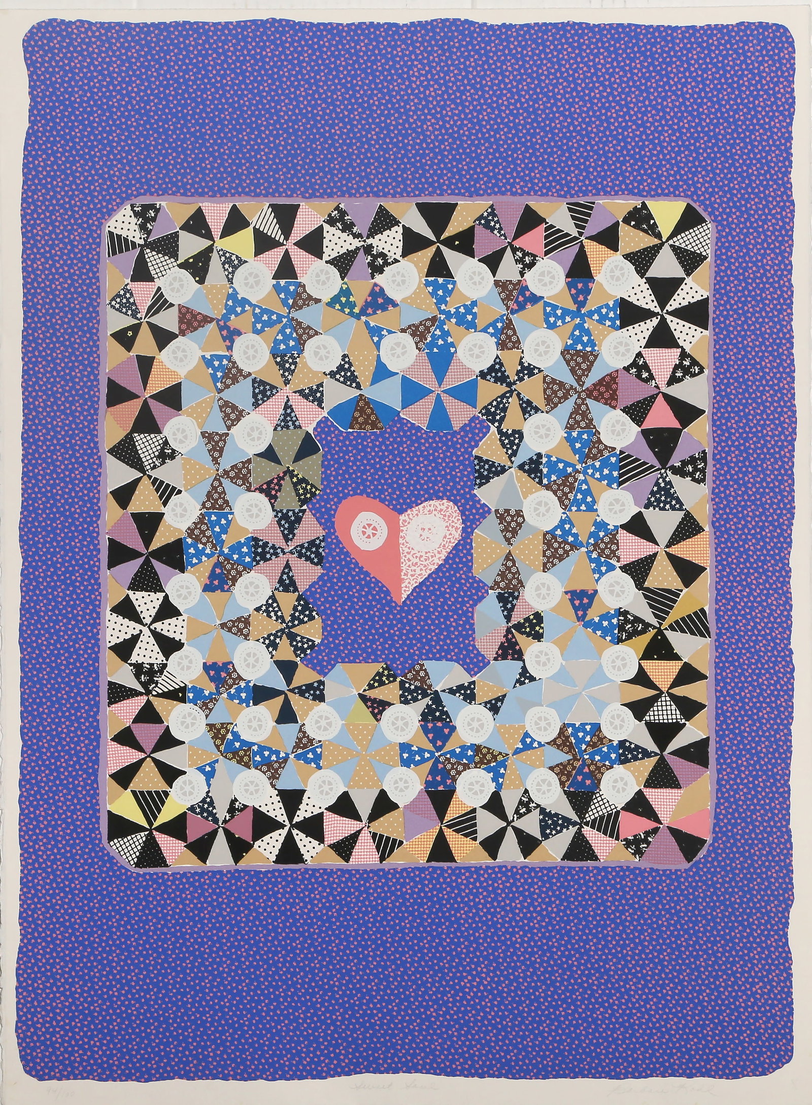 Barbara Kohl-Spiro, Sweet Soul, Screenprint: Artist: Barbara Kohl-Spiro, American (1941 - ) Title: Sweet Soul Year: 1980 Medium: Screenprint on Arches, signed, titled and numbered in pencil Edition: 94/100 Image Size: 29 x 21 inches Size: 30 x 2
