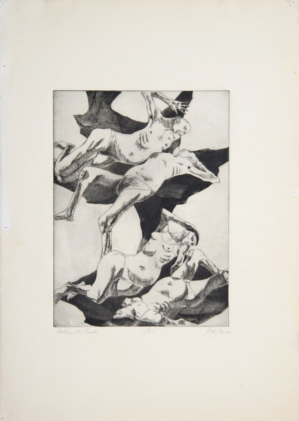John Fenton, Bathers on Rock, Etching: Artist: John Fenton, American 1912-1977 Title: Bathers on Rock Year: Circa 1965 Medium: Etching and Aquatint, Signed and Numbered in Pencil Edition: A/P Size: 21 in. x 15 in. (53.34 cm x 38.1 cm)
