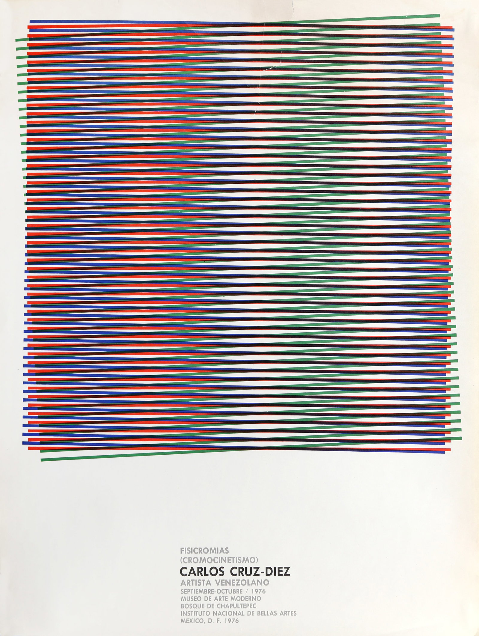 Carlos Cruz-Diez, Fisicromias, Poster: Artist: Carlos Cruz-Diez, Venezuelan 1923-2019 Title: Fisicromias Year: 1976 Medium: Poster Size: 23.5 x 18 in. (59.69 x 45.72 cm) Description: This is a poster for an exhibition of the artist's work 