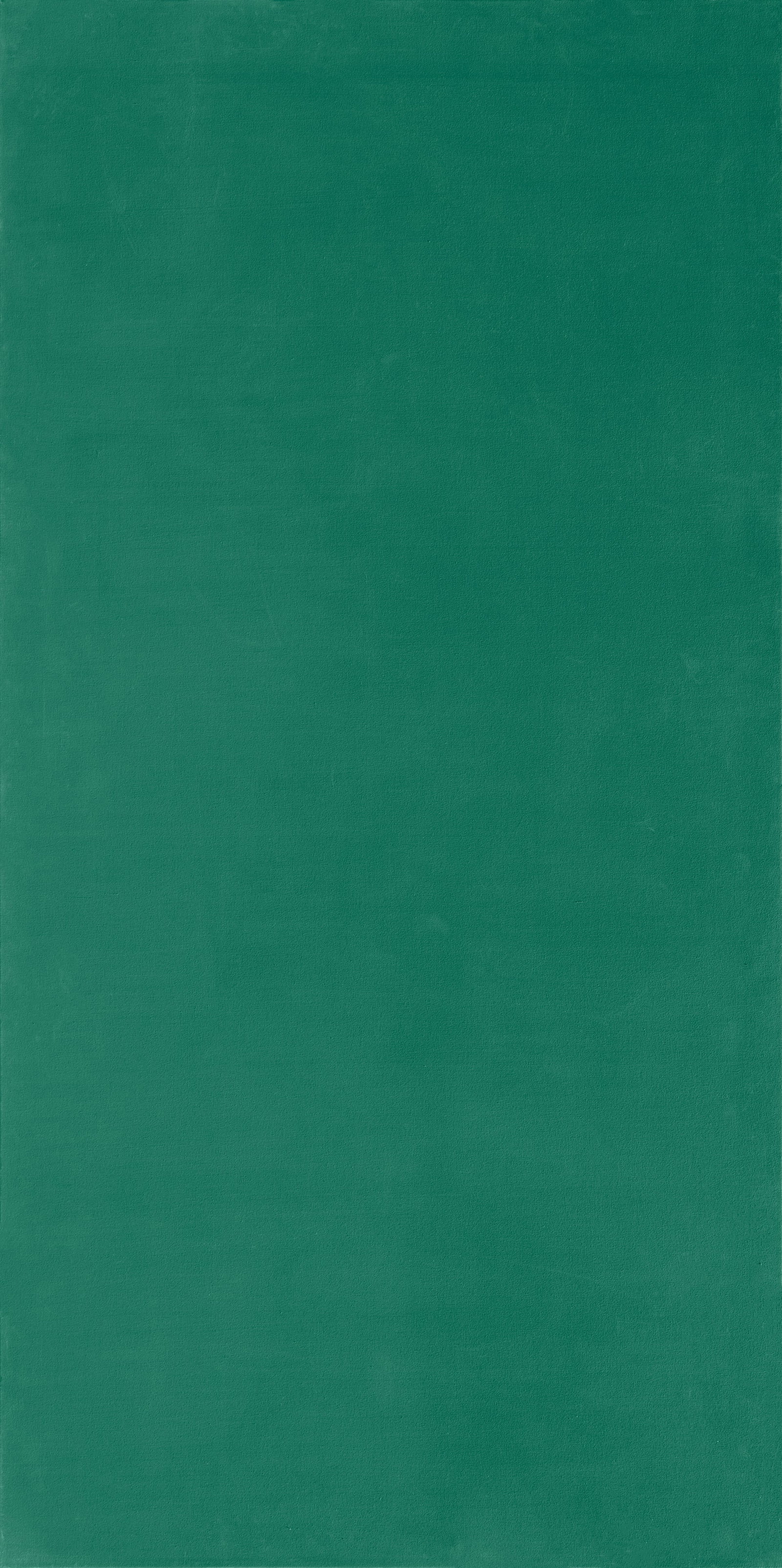 Olivier Mosset, Monochrome Vert, Painting: Artist: Olivier Mosset, Swiss (1944 - ) Title: Monochrome Vert Year: 1981-1982 Medium: Oil on Canvas Size: 110 x 55 in. (279.4 x 139.7 cm) Description: Large scale monochrome painting by Olivier Mosse