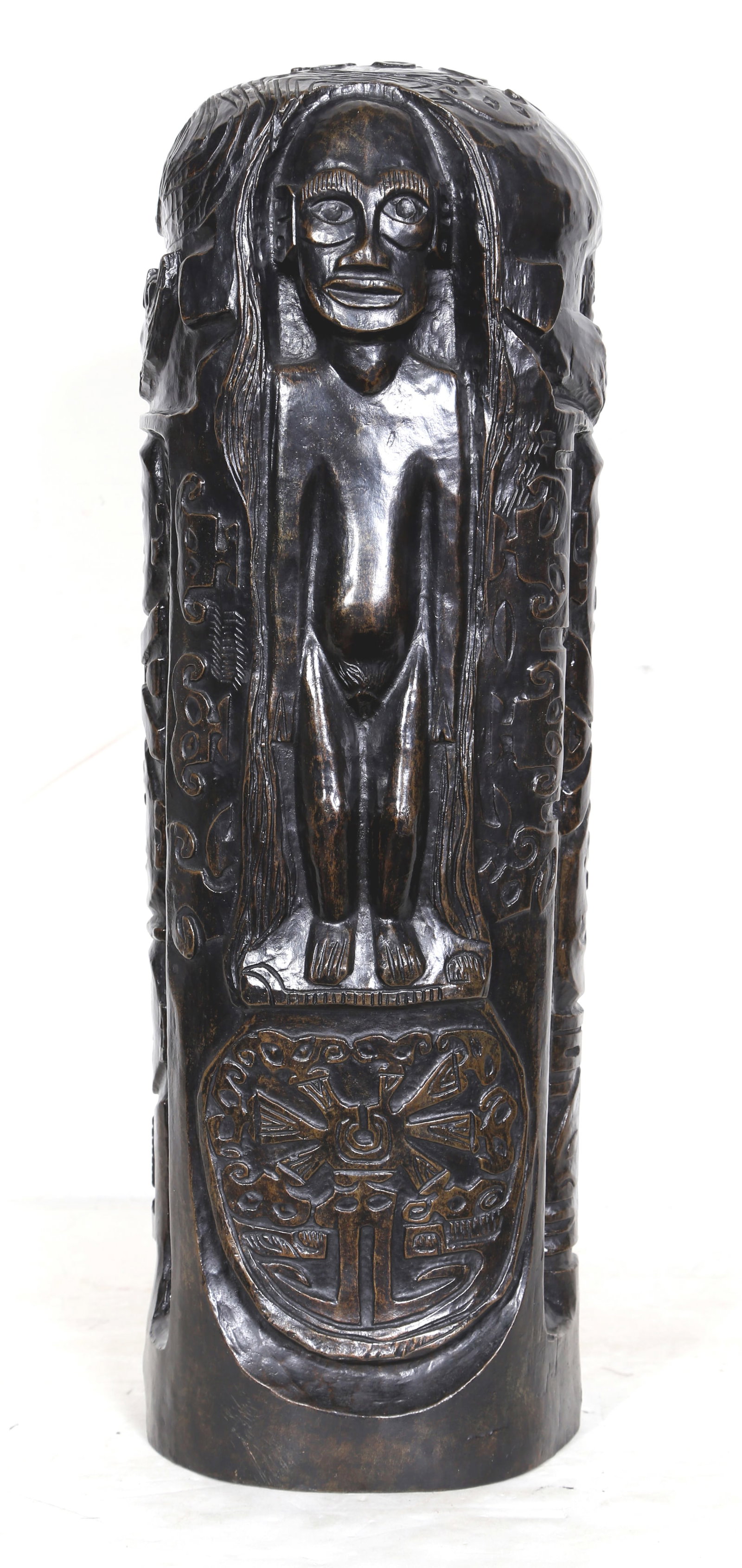 after Paul Gauguin, Cylindre au Christ ? l?Idole, Bronze Sculpture (1 of 9)