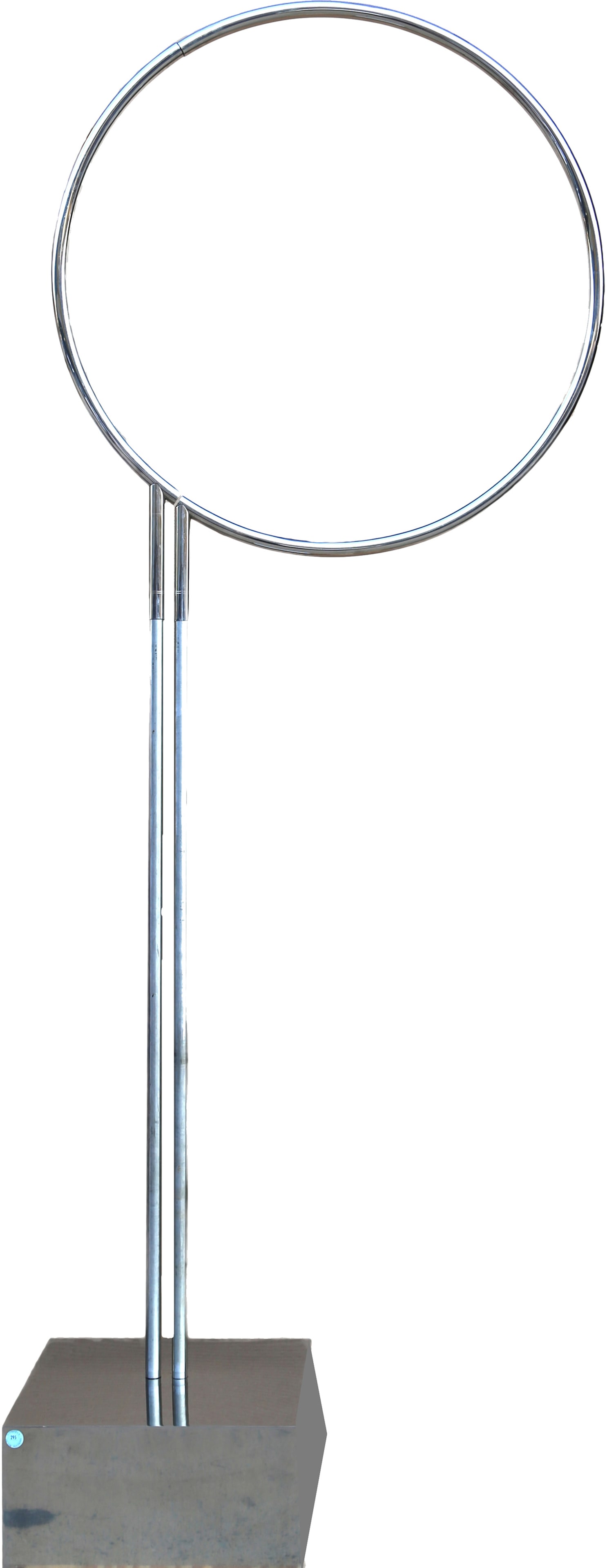 Yaacov Agam, Cercle Haut, Chrome and Steel Kinetic Sculpture: Artist: Yaacov Agam, Israeli (1928 - ) Title: Cercle Haut Year: 1968-69 Medium: Chrome and Steel Kinetic Sculpture Size: 85 x 35 x 2 in. (215.9 x 88.9 x 5.08 cm) Frame Size: Base 9 x 17.5 x 17.5 inche