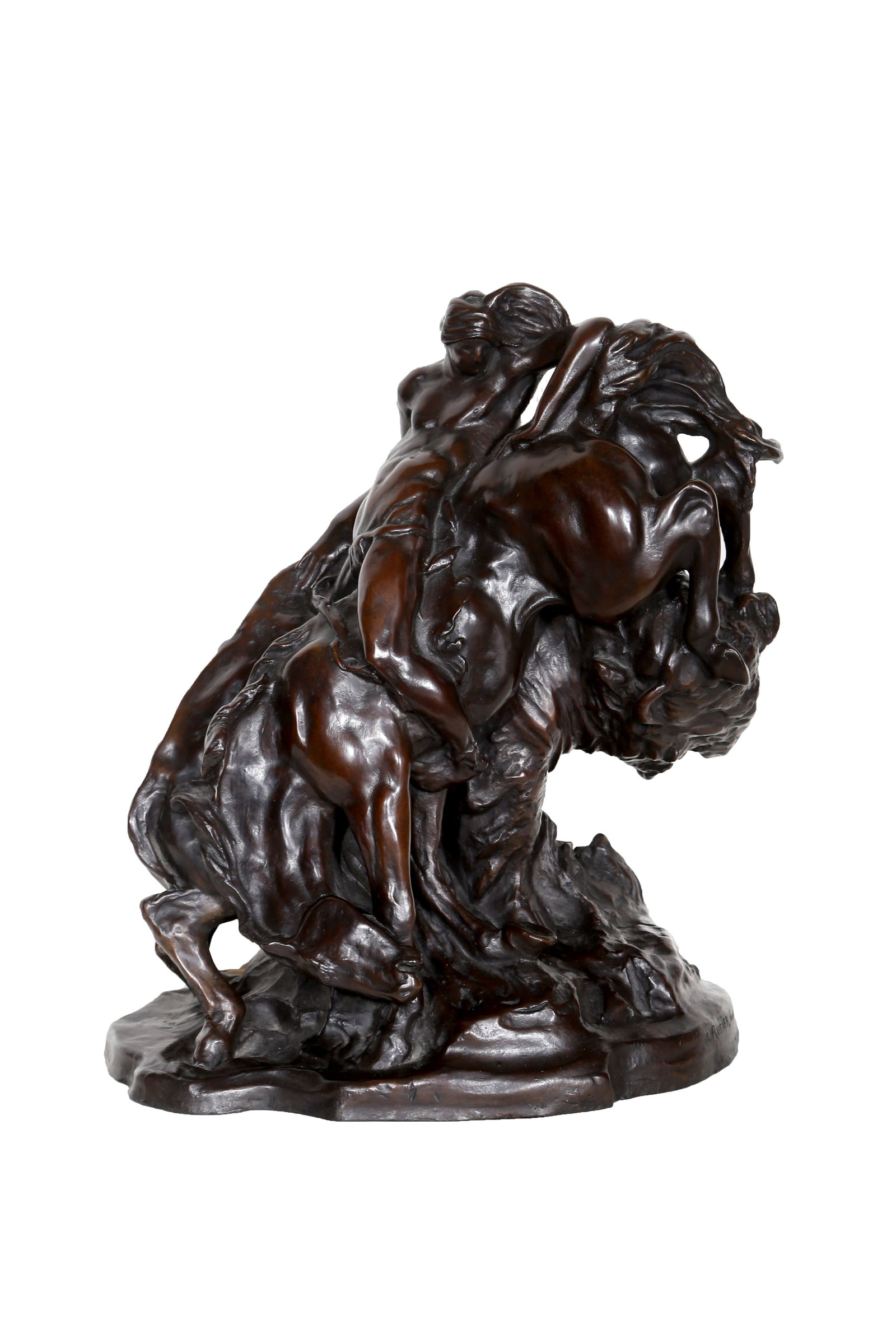 Arthur Putnam, Combat: Indian, Horse and Buffalo, Bronze Sculpture (1 of 7)
