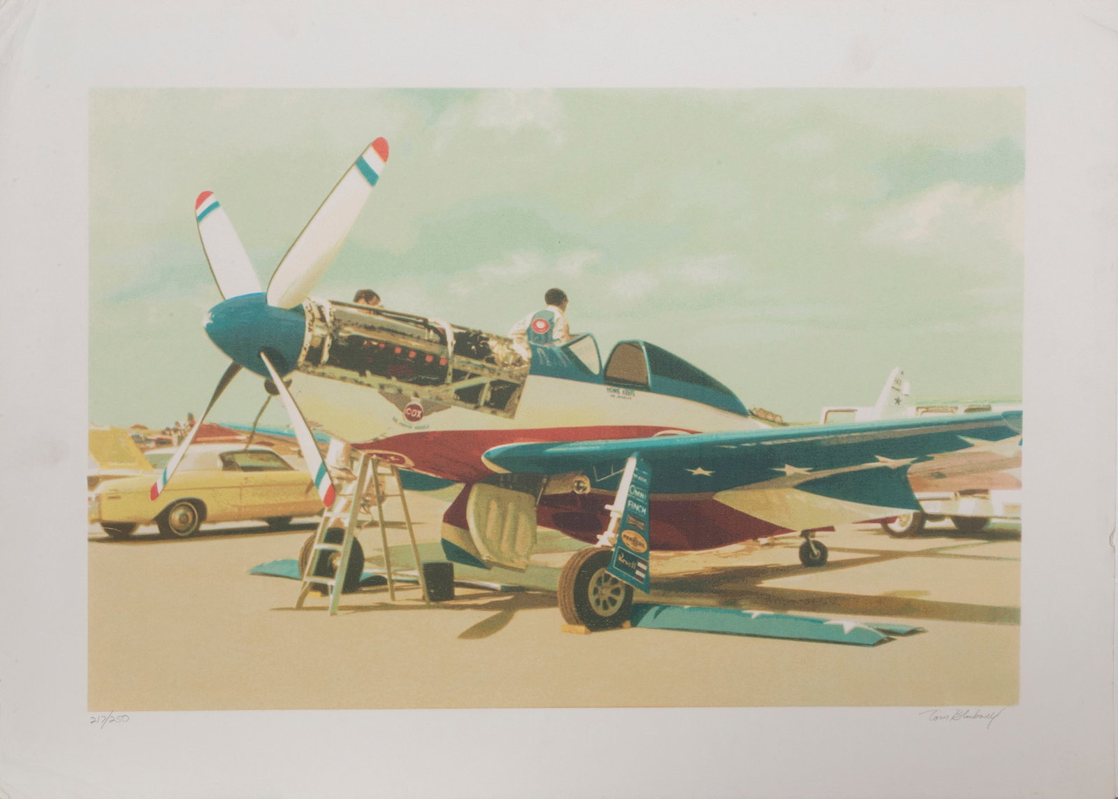 Tom Blackwell, Red, White and Blue Mustang, Screenprint: Artist: Tom Blackwell, American (1938 ? 2020) Title: Red, White and Blue Mustang Year: circa 1981 Medium: Screenprint, signed and numbered in pencil Edition: 250 Size: 22 in. x 30 in. (55.88 cm x 76.2