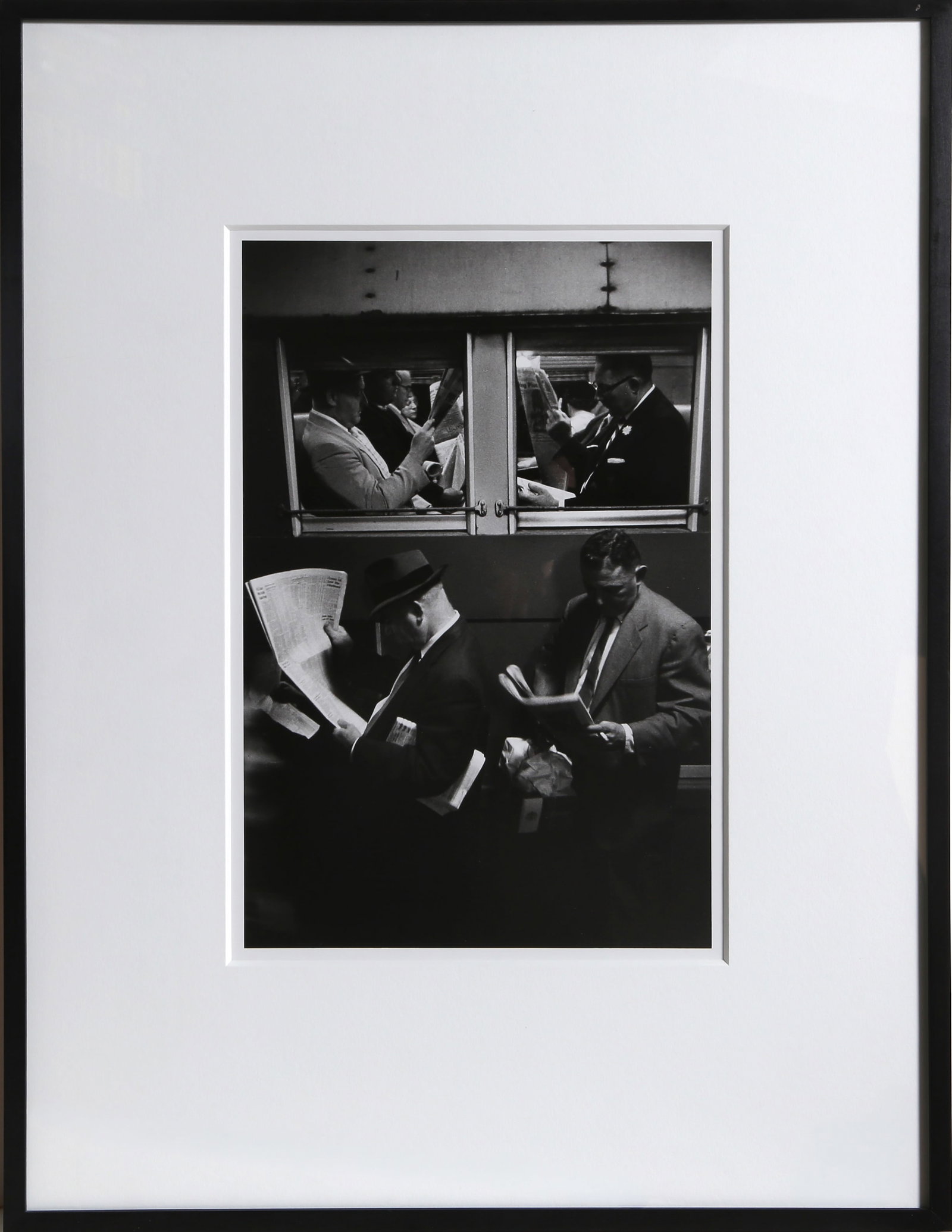 Louis Stettner, Commuters, Gelatin Silver Print: Artist: Louis Stettner, American (1922 ? 2016) Title: Commuters Year: 1958 Medium: Gelatin Silver Print Image Size: 16.5 x 10.75 inches Size: 20 x 16 in. (50.8 x 40.64 cm) Frame Size: 28.75 x 22 inche