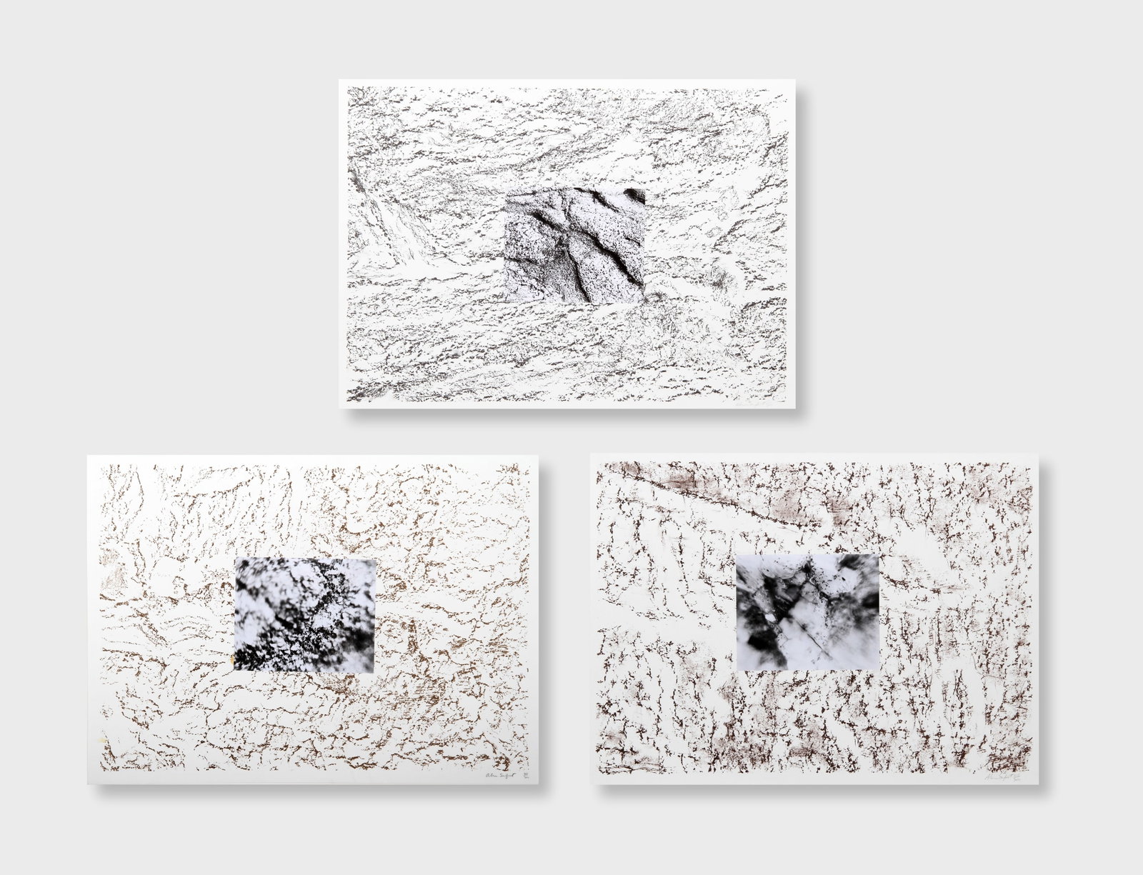 Alan Sonfist, Three Earthwork Lithographs with Photo-Collage (1 of 7)