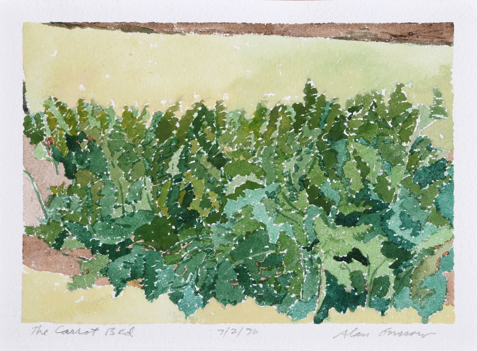 Alan Gussow, The Carrot Bed, Watercolor (1 of 6)