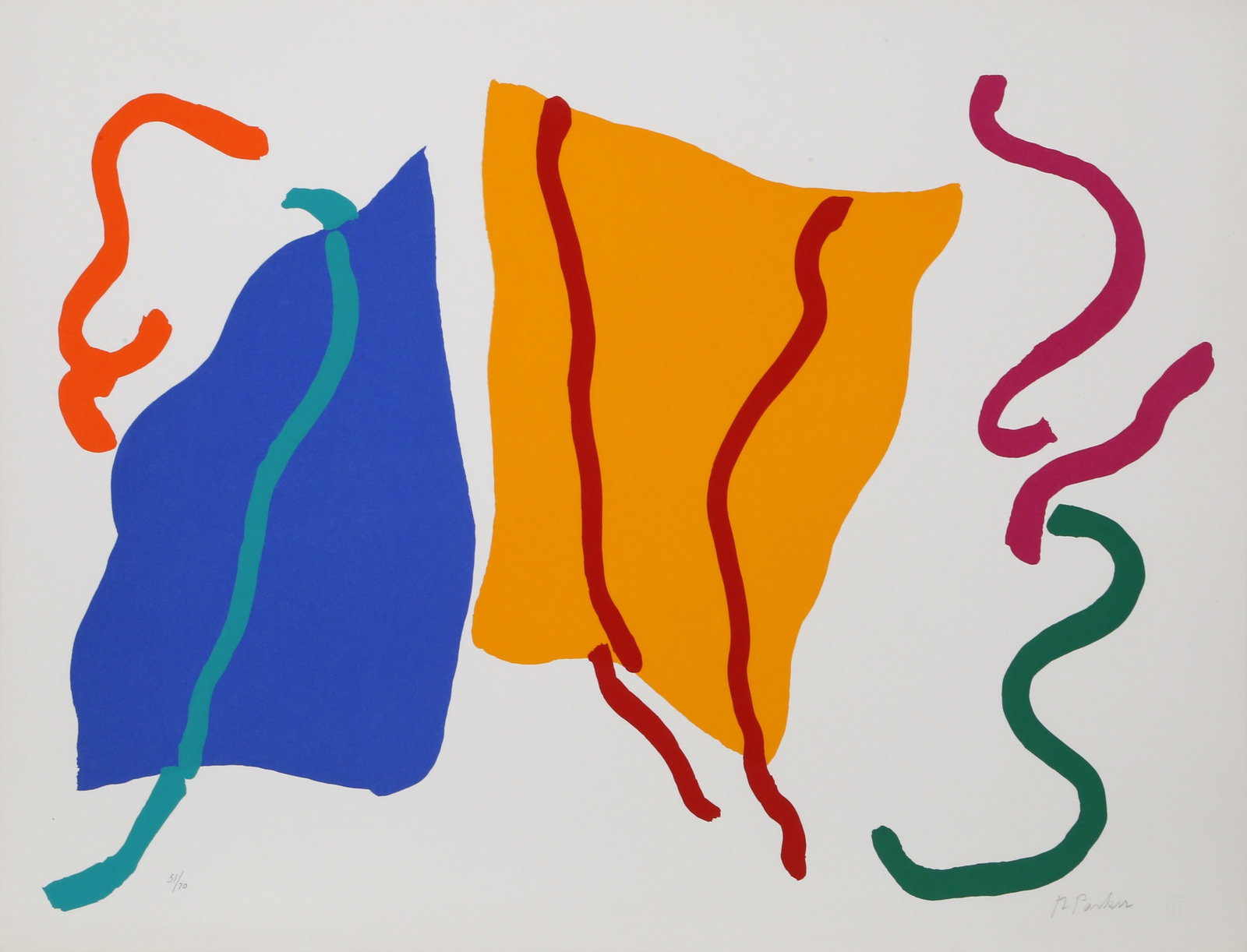 Raymond Parker, Untitled 24, Screenprint: Artist: Raymond Parker, American (1922 - 1990) Title: Untitled 24 Year: 1980 Medium: Screenprint, signed and numbered in pencil Edition: 70 Size: 23 x 30 in. (58.42 x 76.2 cm)