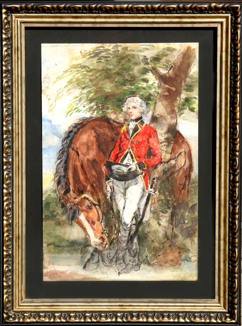 Marshall Goodman, George Washington and Horse, Watercolor (1 of 1)