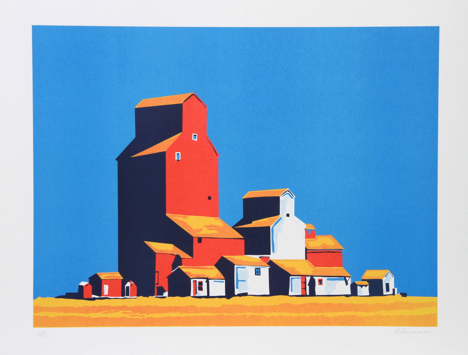 Patricia Sussman, Wheatbelt, Screenprint: Artist: Patricia Sussman, American Title: Wheatbelt Year: circa 1979 Medium: Screenprint, signed and numbered in pencil Edition: HC Image Size: 18 x 24 inches Size: 23 in. x 29 in. (58.42 cm x 73.66 c