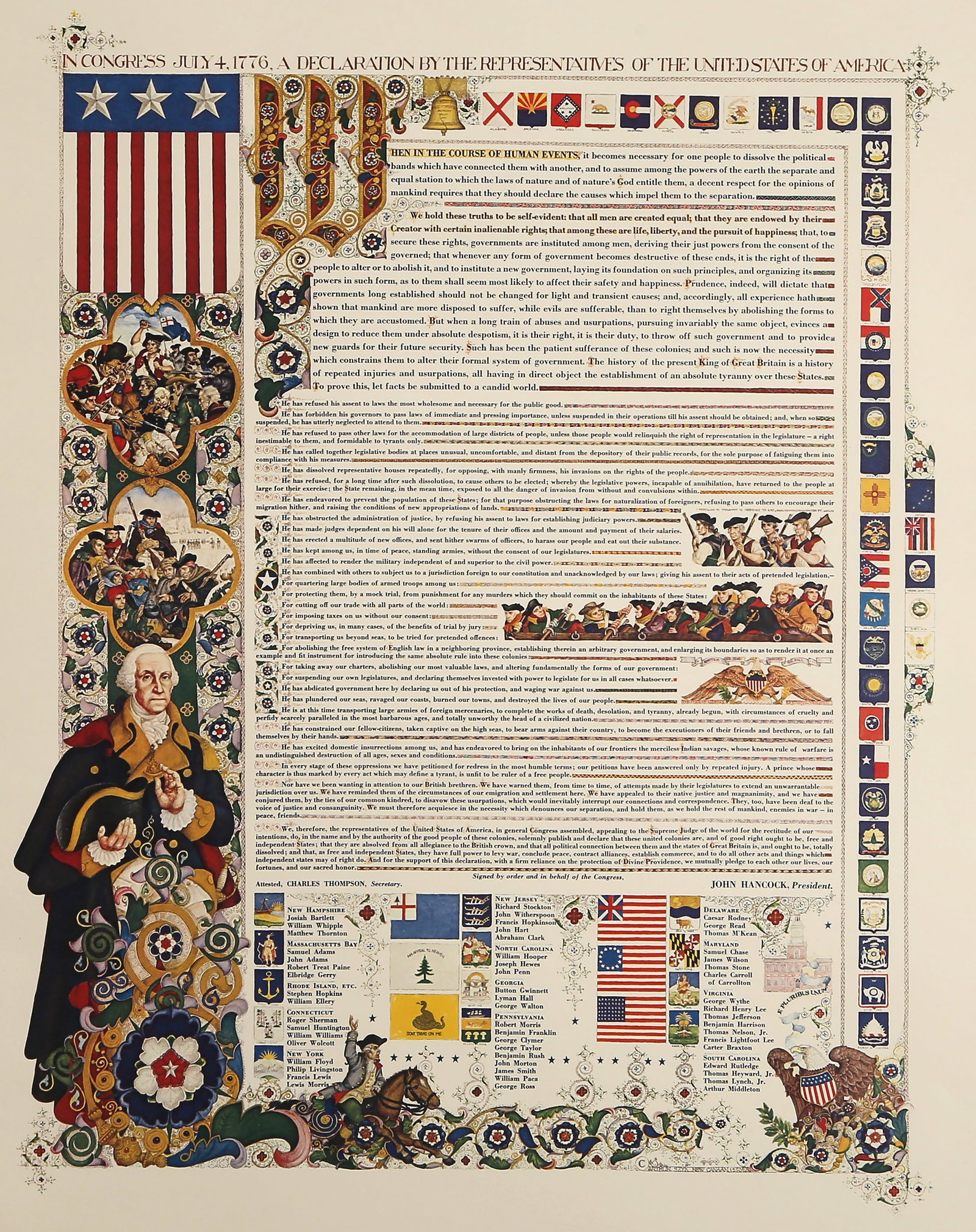 Arthur Szyk, Declaration of Independence, Offset Lithograph (1 of 4)