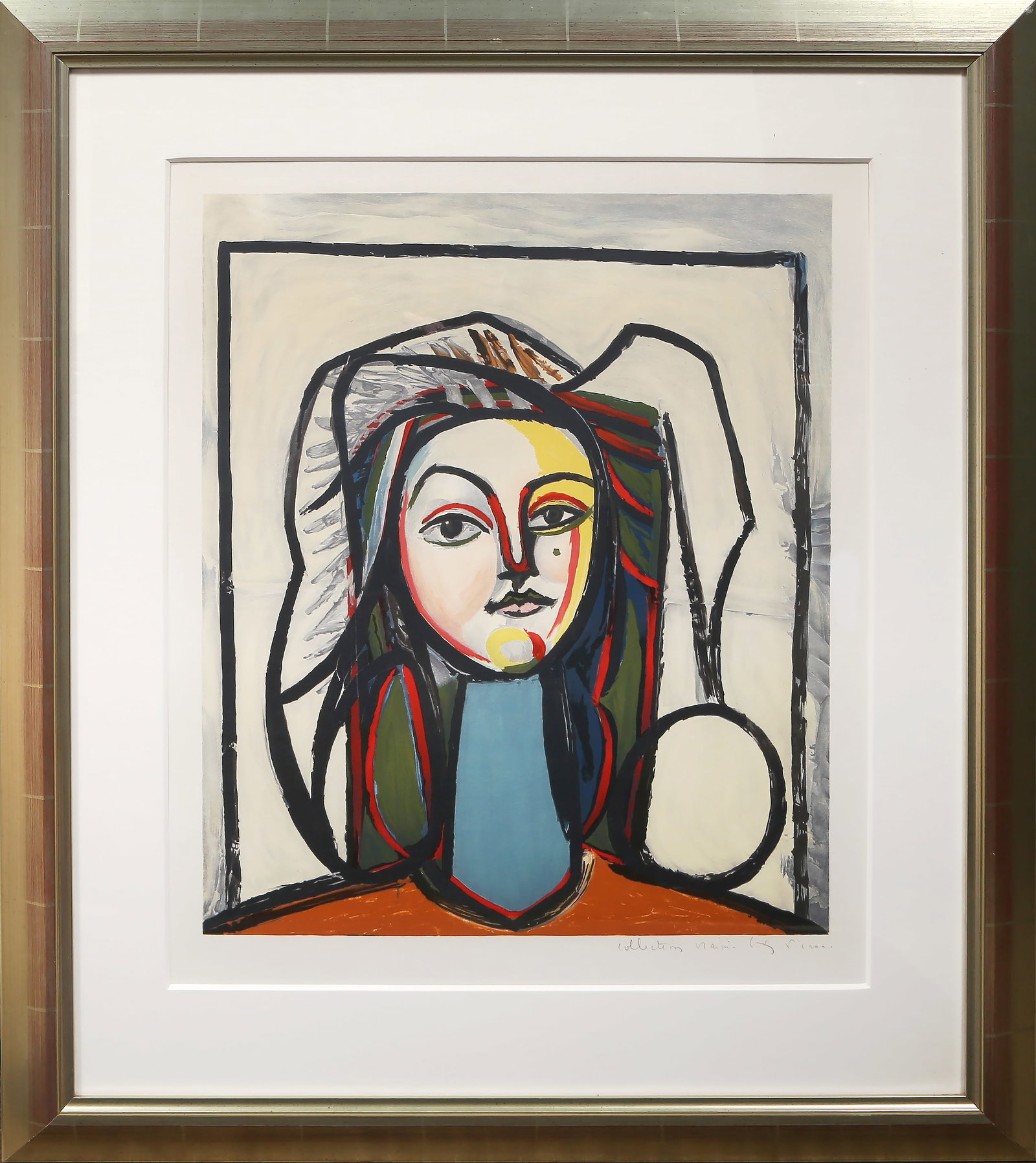 after Pablo Picasso, Portrait au Cou Bleu, Lithograph (1 of 4)
