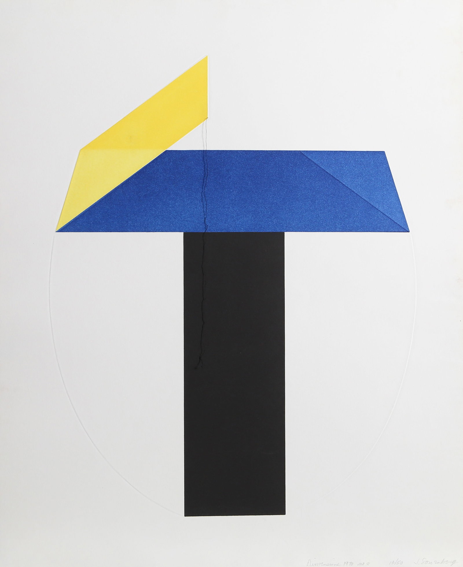 Jack Sonenberg, Dimensions 1, Etching with Aquatint and String Collage (1 of 2)