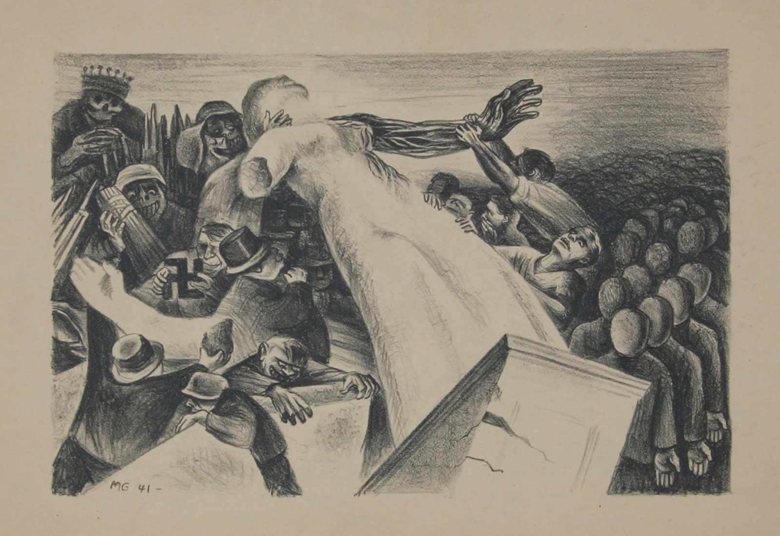 Marshall Goodman, Mexico #9, Lithograph: Artist: Marshall Goodman, American (1916 - 2003) Title: Mexico #9 Year: 1947 Medium: Lithograph, Signed in Pencil Size: 20 in. x 25.5 in. (50.8 cm x 64.77 cm)