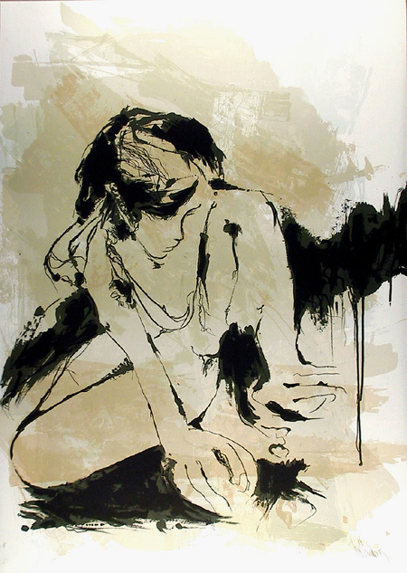 Gino Hollander, Nina Sentada, Lithograph (1 of 1)