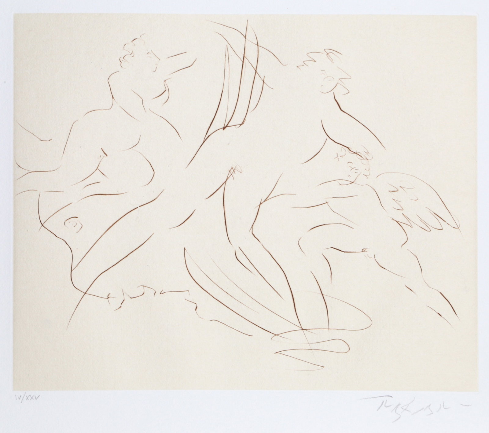 Reuben Nakian, Myths and Legends: Plate III, Voyage to Crete, Drypoint Etching (1 of 1)