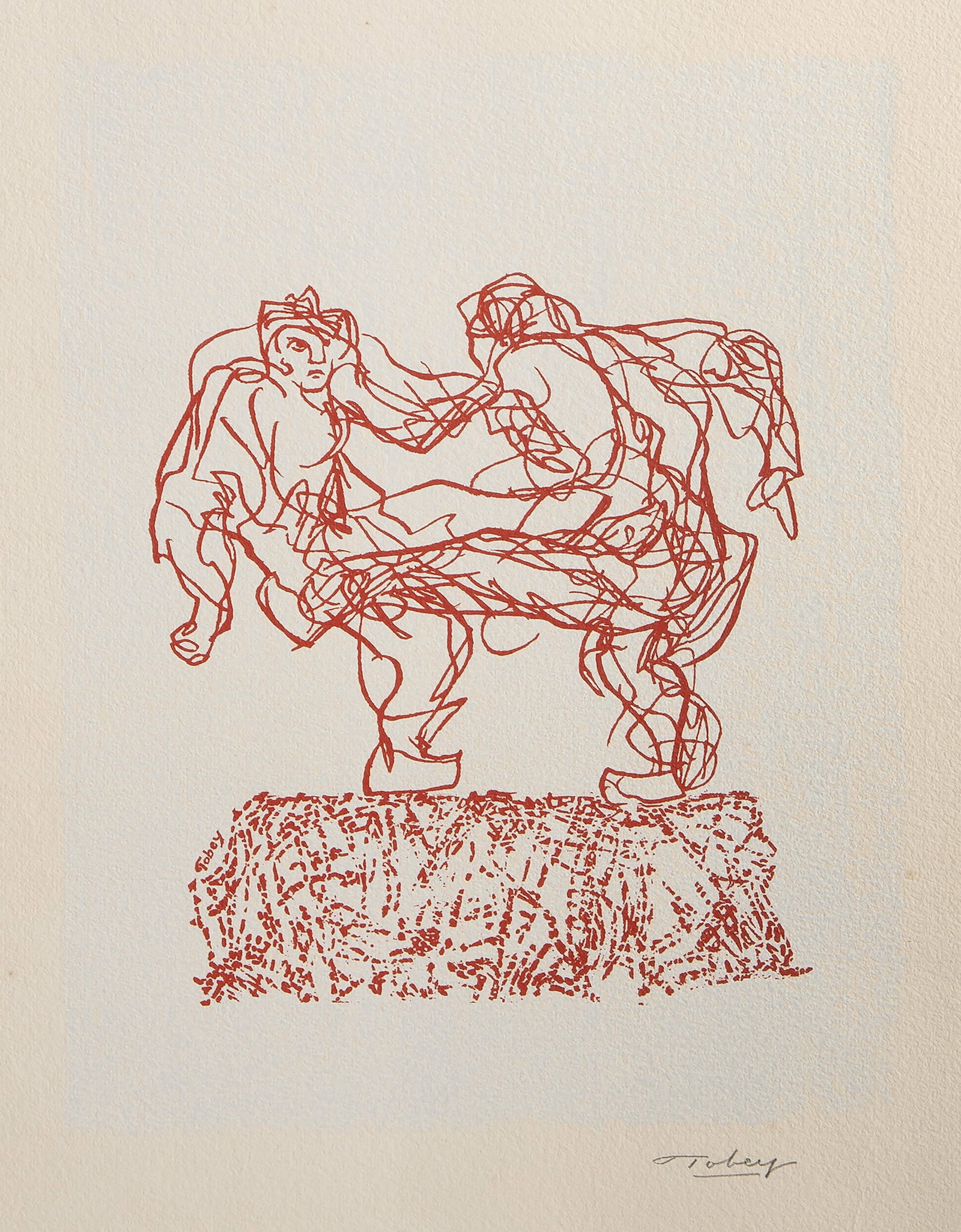 Mark Tobey, Folk Dance On Independence Day II, Screenprint: Artist: Mark Tobey, American (1890 - 1976) Title: Folk Dance On Independence Day II Year: 1972 Medium: Screenprint on Richard Des Bas, signed and numbered in pencil Edition: AP Image Size: 13.5 x 10.2