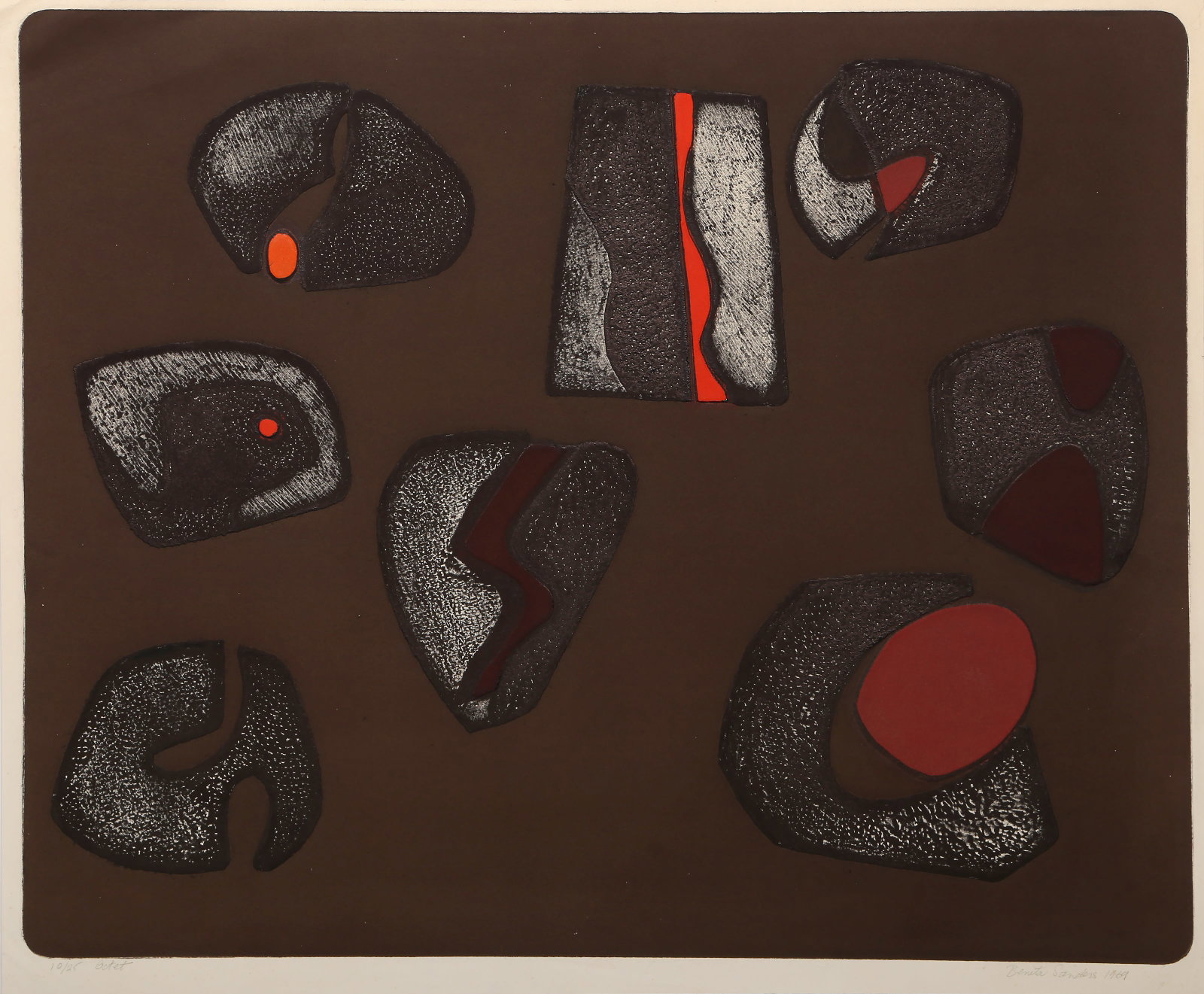 Benita Sanders, Octet, Embossed Etching and Aquatint (1 of 4)