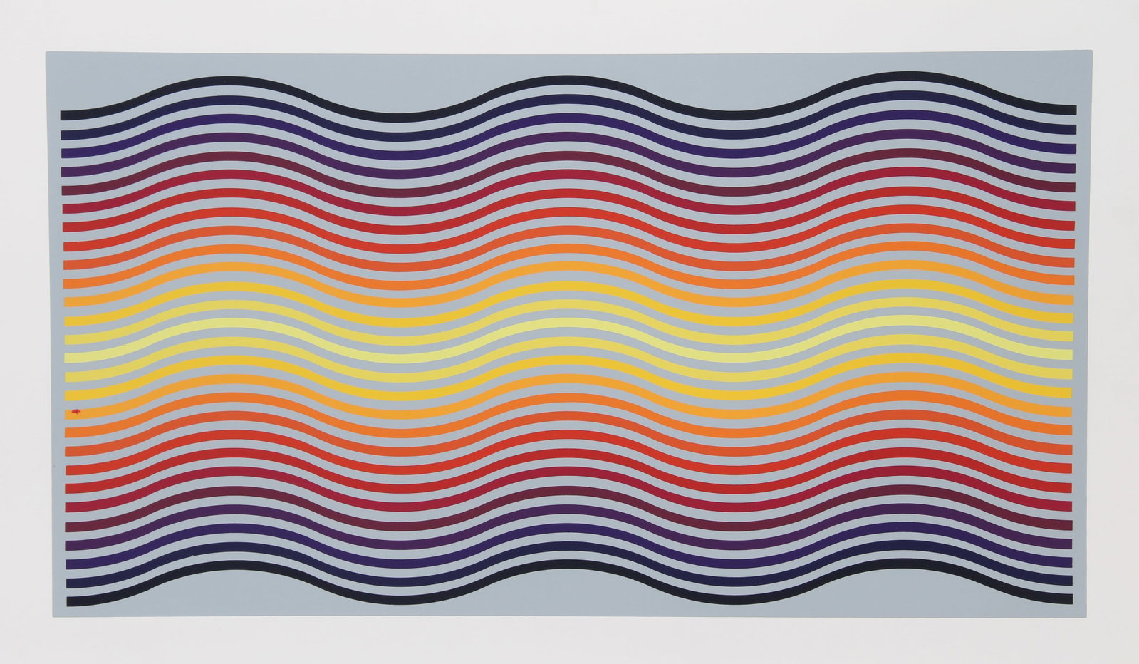 Jurgen Peters, Rainbow Waves, Screenprint: Artist: Jurgen Peters, German (1936 ? 1997) Title: Rainbow Waves Year: 1981 Medium: Screenprint, signed and numbered in pencil Edition: 250, AP 30 Image Size: 18.5 x 34 inches Size: 22.5 in. x 38 in. 