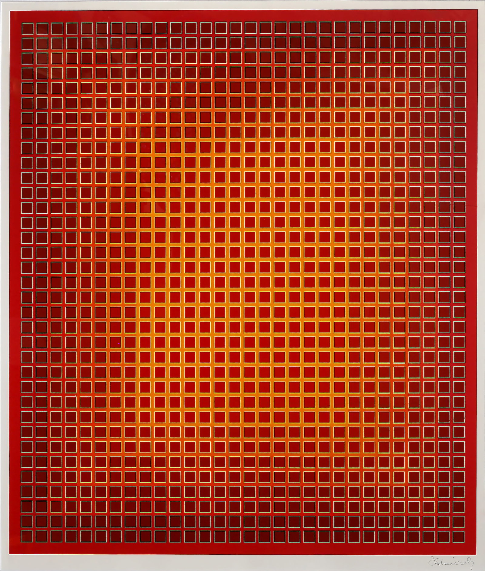 Julian Stanczak, Sequential Chroma, Screenprint: Artist: Julian Stanczak, Polish/American (1928 - 2017) Title: Sequential Chroma Year: 1981 Medium: Screenprint, signed and numbered in pencil Edition: 175 Image Size: 28 x 24 inches Size: 30 x 25.25 i