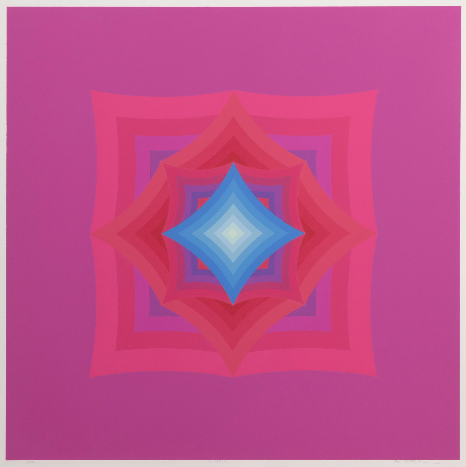 Ryo Tokita, Mao18, Screenprint: Artist: Ryo Tokita, Japanese Title: Mao18 Year: circa 1970 Medium: Screenprint, signed, numbered, and titled in pencil Edition: 17/50 Image Size: 22 x 22 inches Size: 22.5 x 22.5 in. (57.15 x 57.15 cm