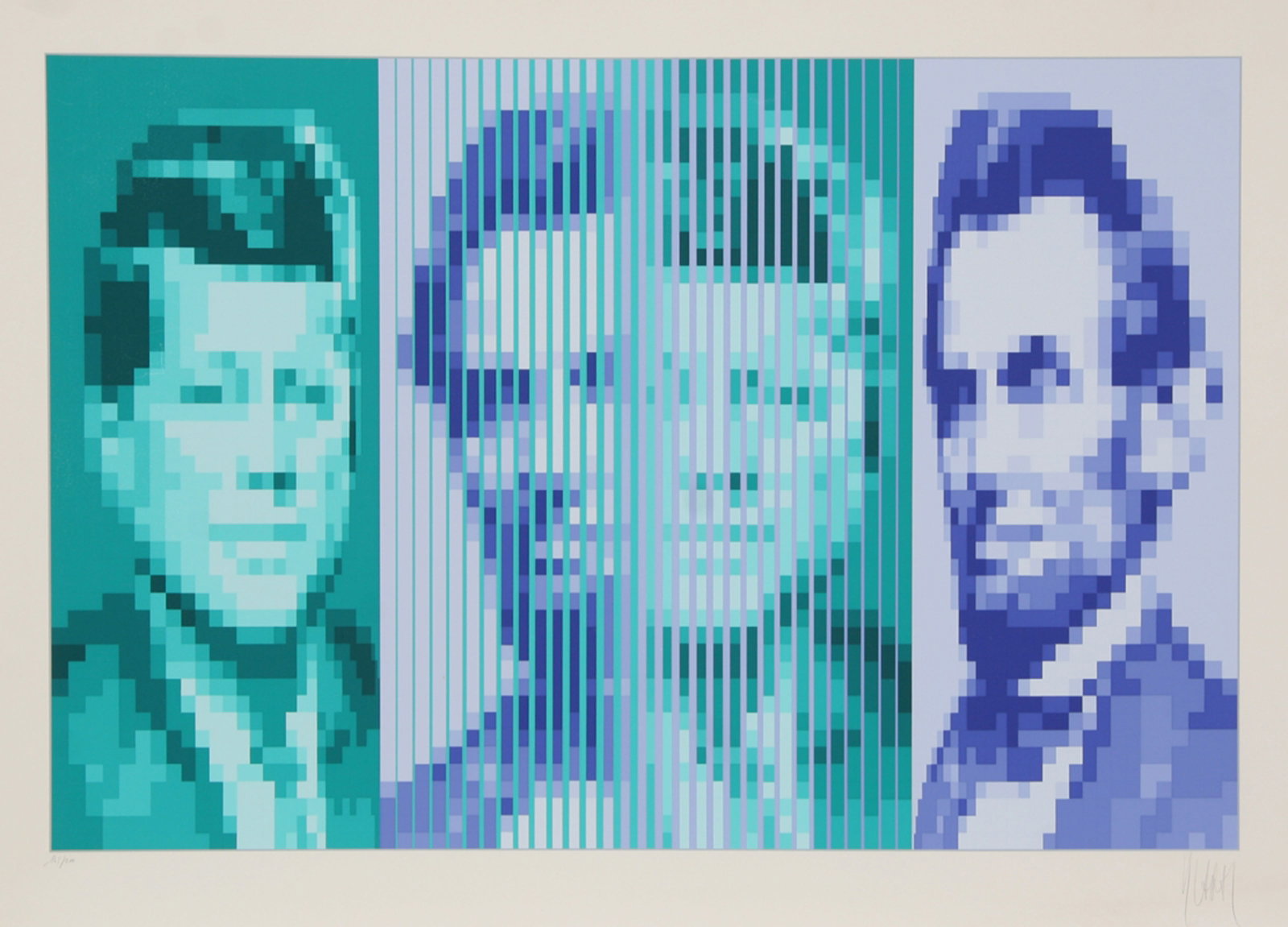 Yvaral Vasarely, John F. Kennedy / Abraham Lincoln, Screenprint (1 of 1)