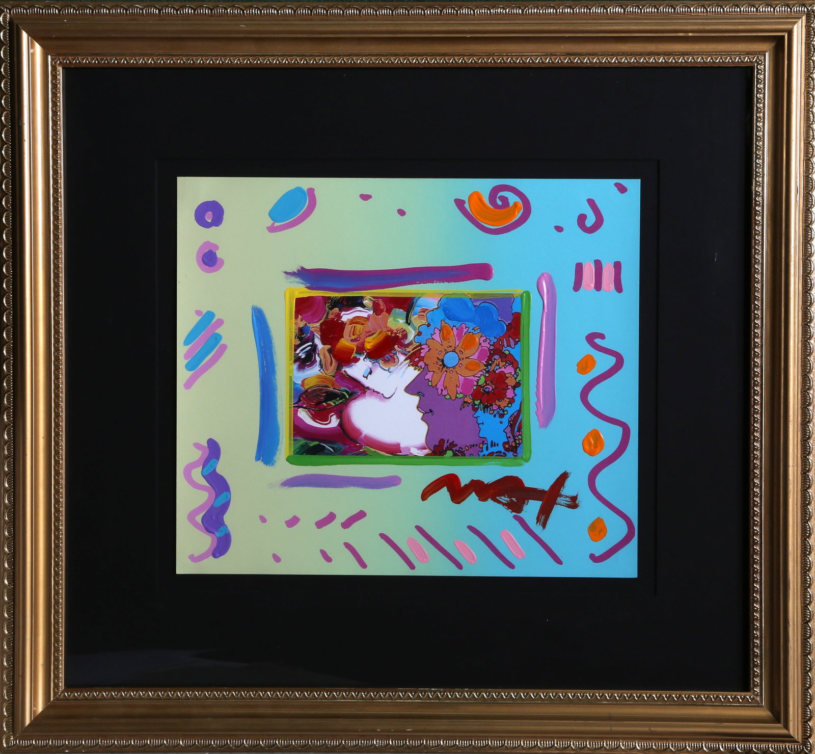Peter Max, Flower Lady with Three Profiles, Painting (1 of 1)