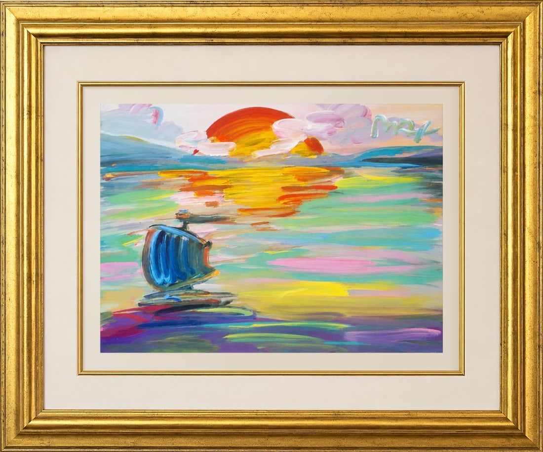 Peter Max, America 500 Set Sail, Painting: Artist: Peter Max, German/American (1937 - ) Title: America 500 Set Sail Year: circa 1999 Medium: Acrylic on Paper, signed upper right Size: 18 x 24 in. (45.72 x 60.96 cm) Frame Size: 30 x 36 inches D