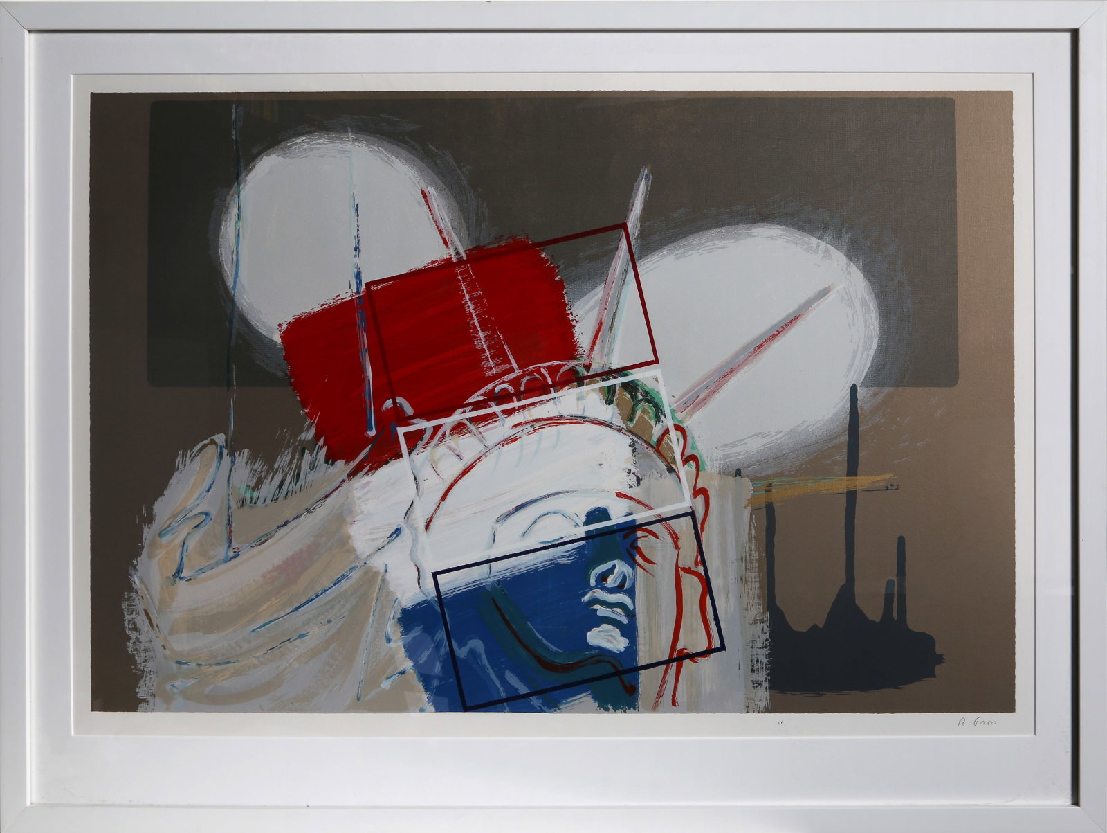 Rainer Gross, Liberty, Screenprint: Artist: Rainer Gross, German (1951 - ) Title: Liberty Year: 1986 Medium: Screenprint, signed and numbered in pencil Edition: 400, AP 20 Image Size: 24 x 36 inches Size: 29.5 in. x 41 in. (74.93 cm x 1