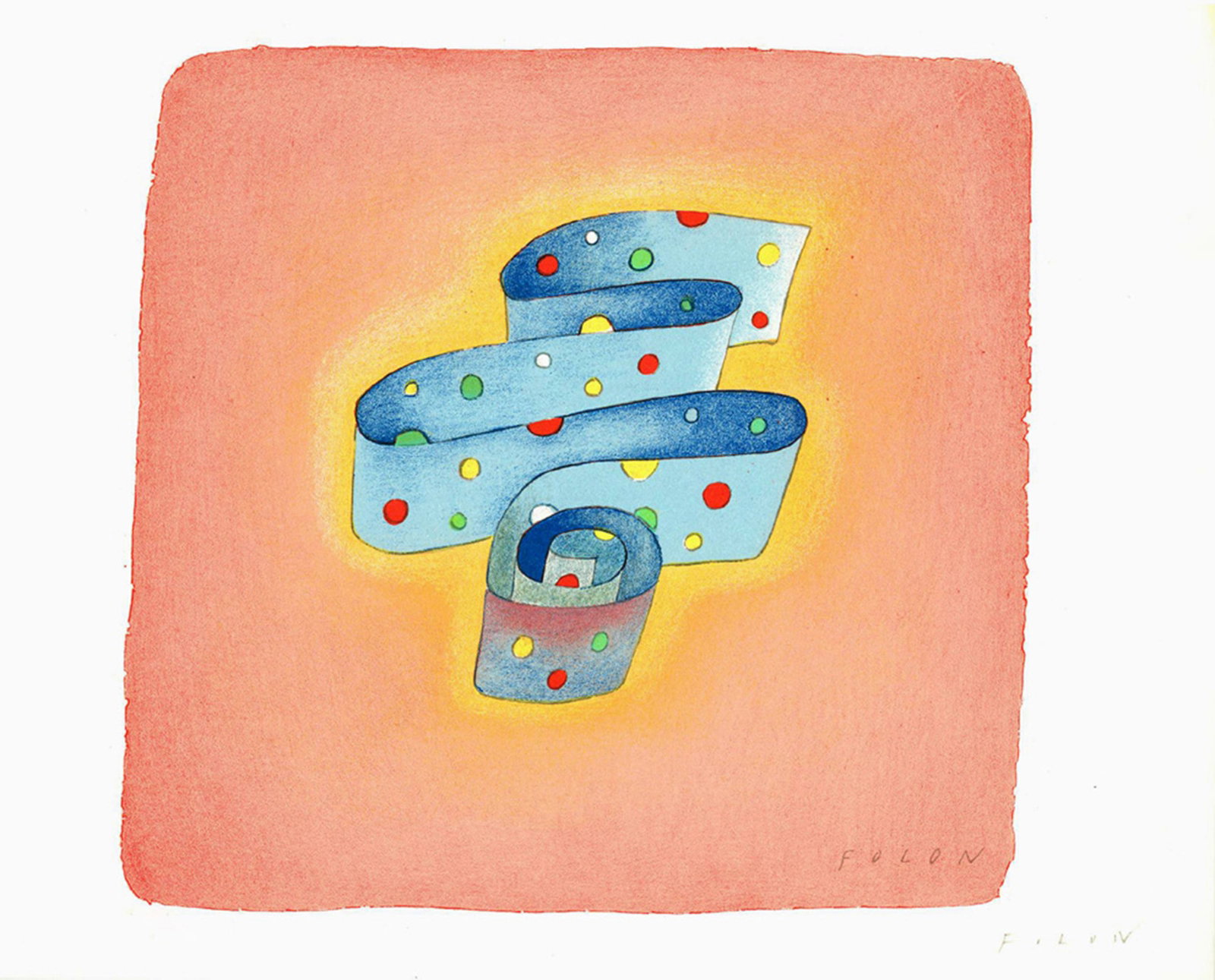 Jean-Michel Folon, 1988 Flag Series - United Nations, Lithograph (1 of 4)