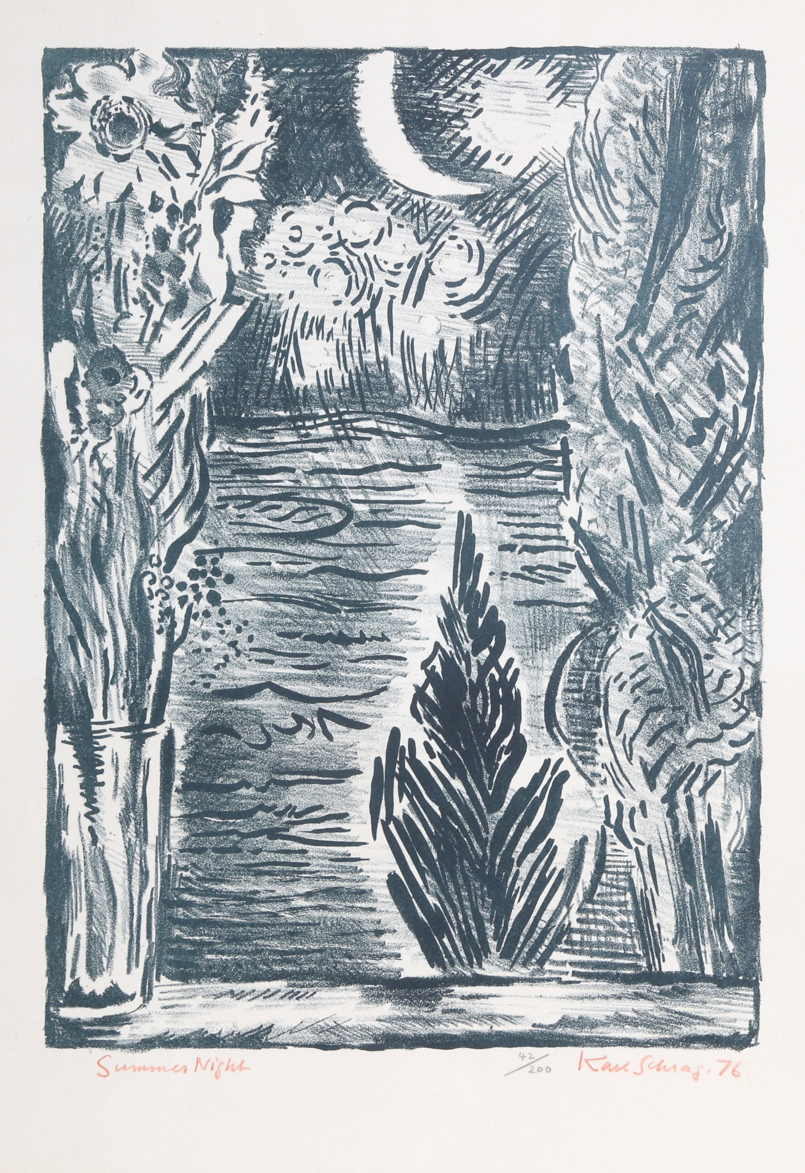 Karl Schrag, Summer Night, Lithograph (1 of 3)