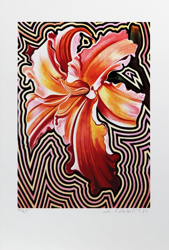 Lowell Blair Nesbitt, Electric Lily, Serigraph: Artist: Lowell Blair Nesbitt, American (1933 - 1993) Title: Electric Lily Year: 1980 Medium: Serigraph, signed and numbered in pencil Edition: 250 Image Size: 16 x 11 inches Size: 22 x 15 in. (55.88 x