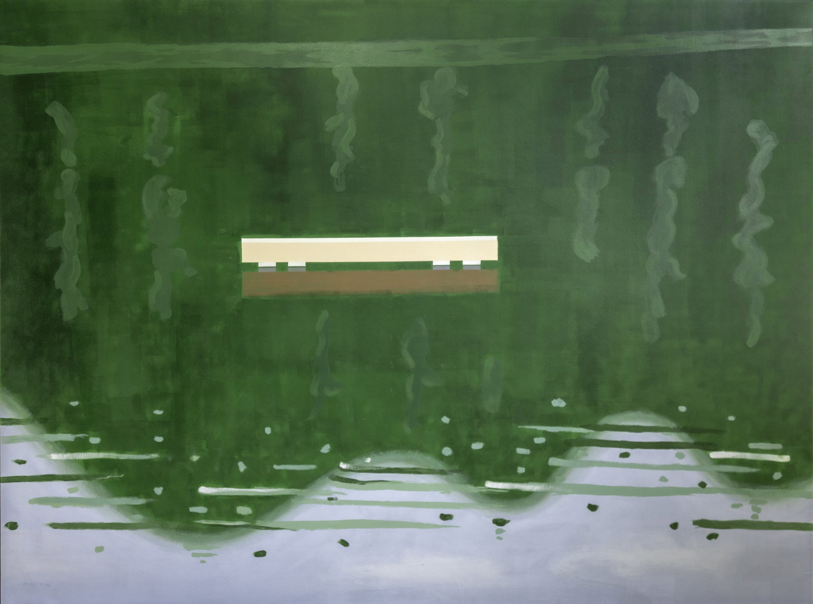 Alex Katz, The Raft, Unique Monotype: Artist: Alex Katz, American (1927 - ) Title: The Raft Year: 2014 Medium: Unique Monotype Screenprint on Canvas, Stencil and Hand painting on Canvas, signed lower left Edition: Proof 2 (of 6) Size: