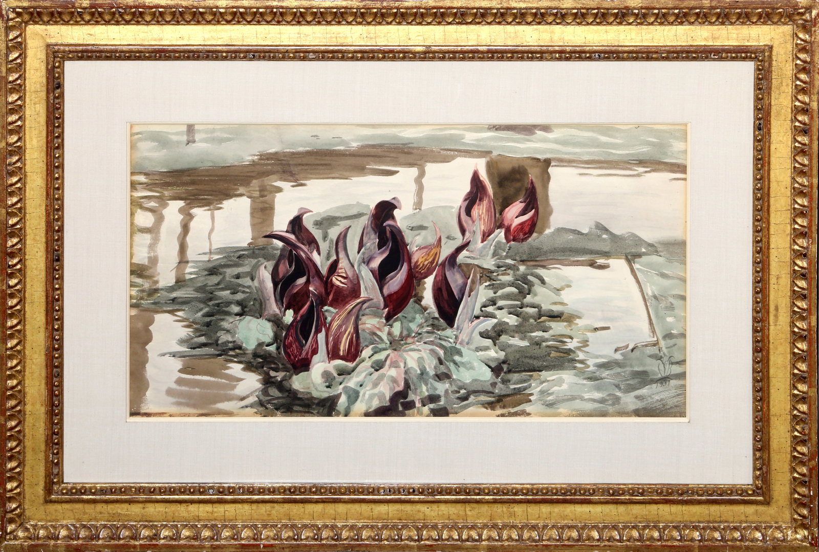 Charles Burchfield, Study for Skunk Cabbage, Watercolor (1 of 6)