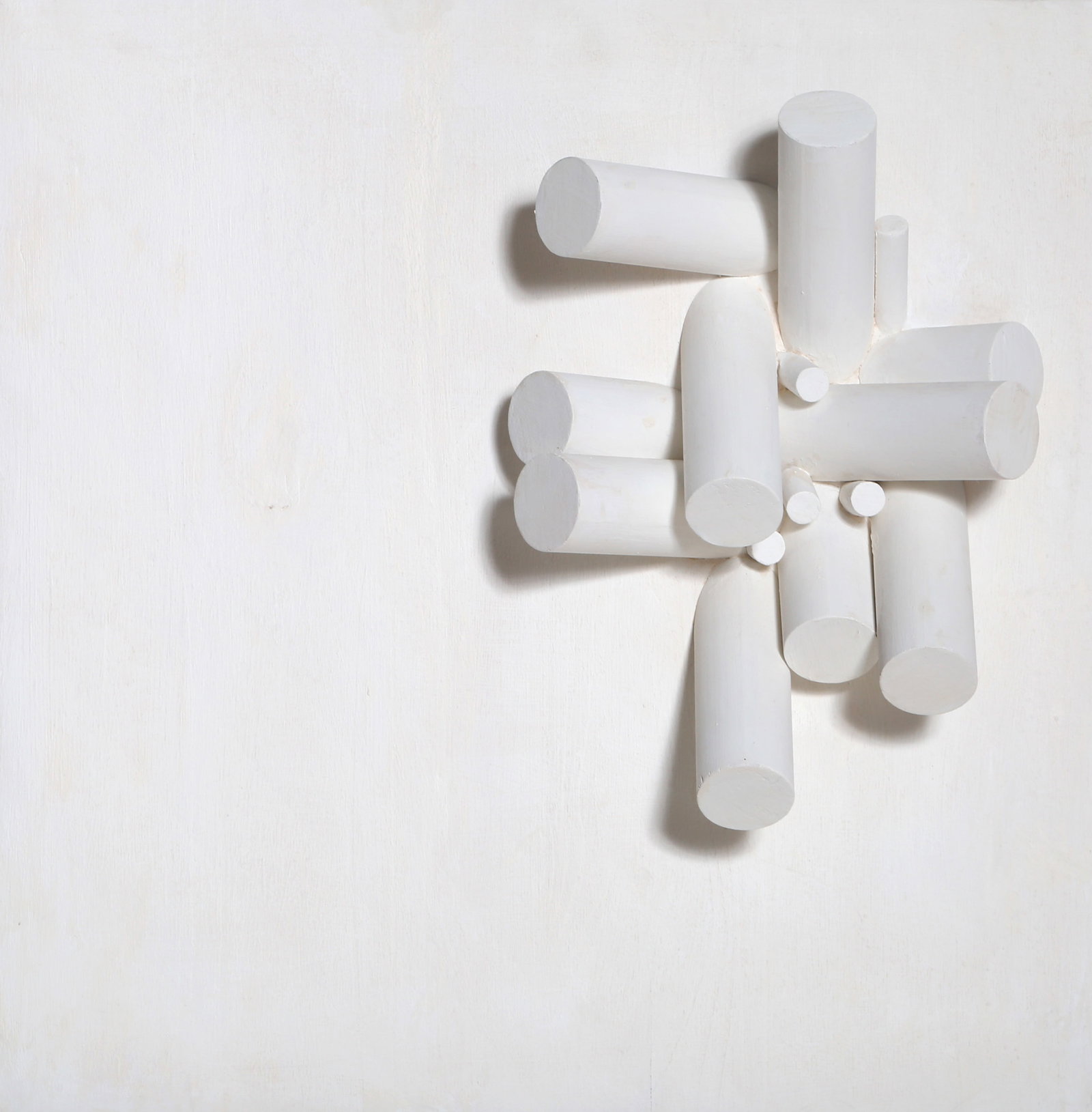Sergio Camargo, Numero 348, Sculpture: Artist: Sergio Camargo, Brazilian (1930 - 1990) Title: Numero 348 Year: 1971 Medium: Painted Wood Sculpture, signed, dated and titled on verso Size: 23.5 x 23.5 x 8 in. (59.69 x 59.69 x 20.32 cm)