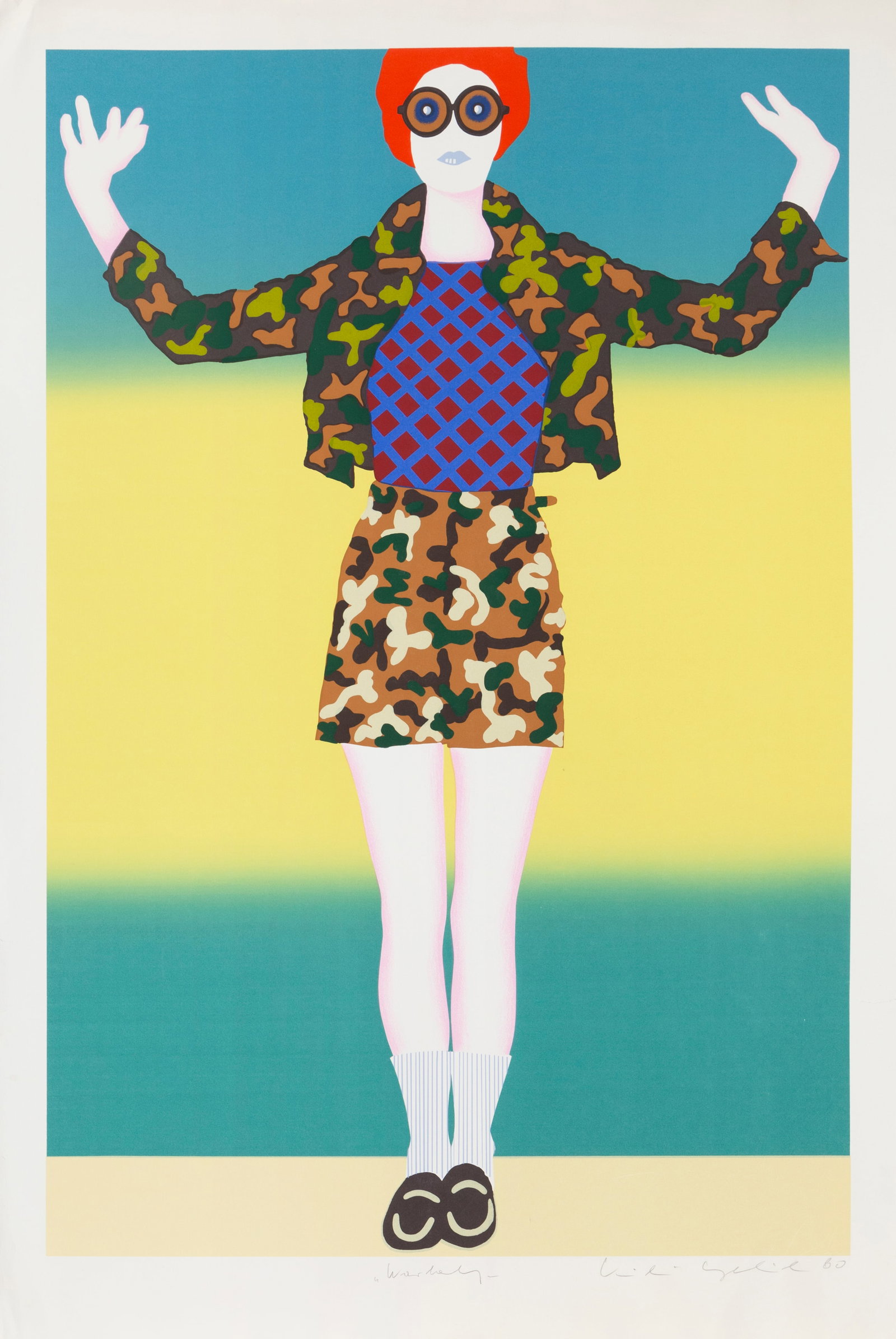 Kiki Kogelnik, War Baby, Screenprint: Artist: Kiki Kogelnik, Austrian (1935 - 1997) Title: War Baby Year: 1980 Medium: Screenprint, signed and numbered in pencil Edition: 200, AP 35 Image Size: 35 x 23 inches Size: 39 in. x 26 in. (99.06 