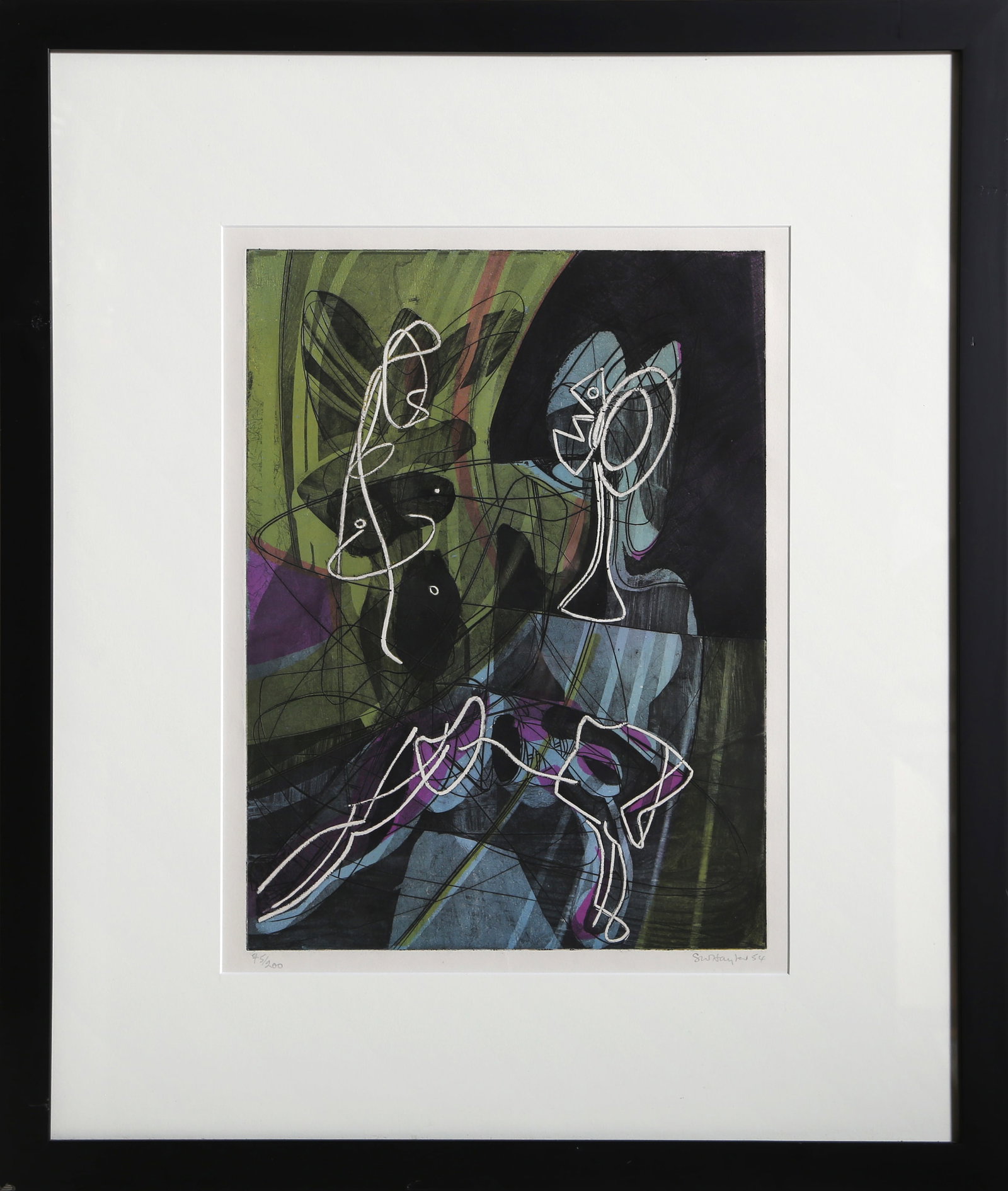 Stanley William Hayter, La Lecon d'Anatomie, Etching: Artist: Stanley William Hayter, British (1901 - 1988) Title: La Lecon d'Anatomie Year: 1954 Medium: Etchin with Aquatint, signed, dated and numbered in pencil Edition: 75/200 Image Size: 15.75 x 11.75