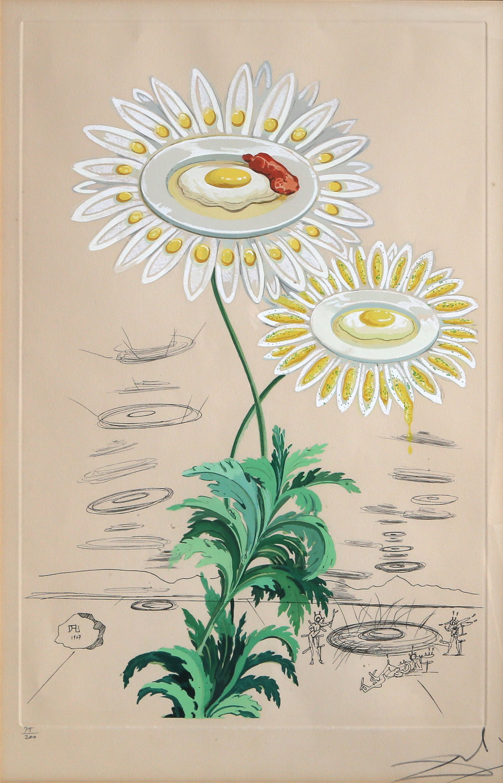 Salvador Dali, Chrysanthemum Frutescens, Photolithograph: Artist: Salvador Dali, Spanish (1904 - 1989) Title: Chrysanthemum Frutescens Portfolio: Flora Dalinae Year: 1968 Medium: Photolithograph with Etching, signed and numbered in pencil Edition: 78/200 Ima