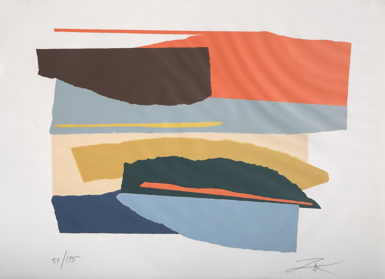 Larry Zox, Niagara Series II, Linocut (1 of 4)