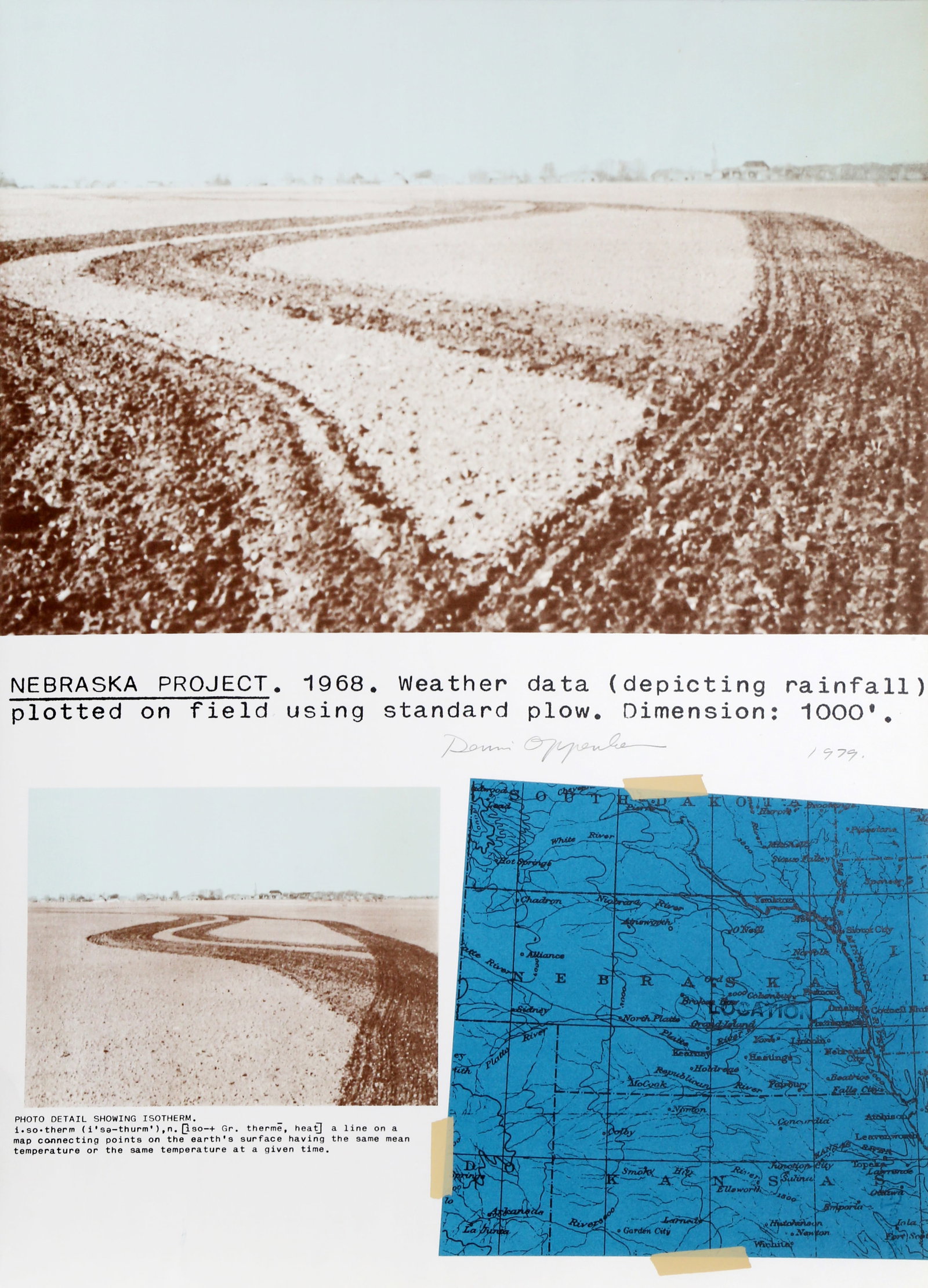 Dennis Oppenheim, Nebraska Project, Lithograph: Artist: Dennis Oppenheim, American (1938 - 2011) Title: Nebraska Project Year: 1979 Medium: Lithograph on Johannot Paper, signed and numbered in pencil Edition: 150, AP 30 Size: 41 x 30 in. (104.14 x 