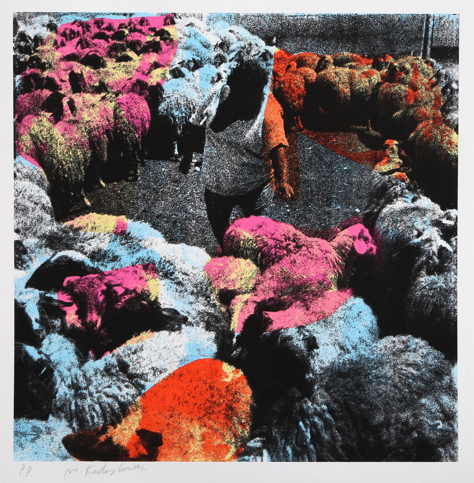 Menashe Kadishman, Circle of Sheep, Screenprint (1 of 5)