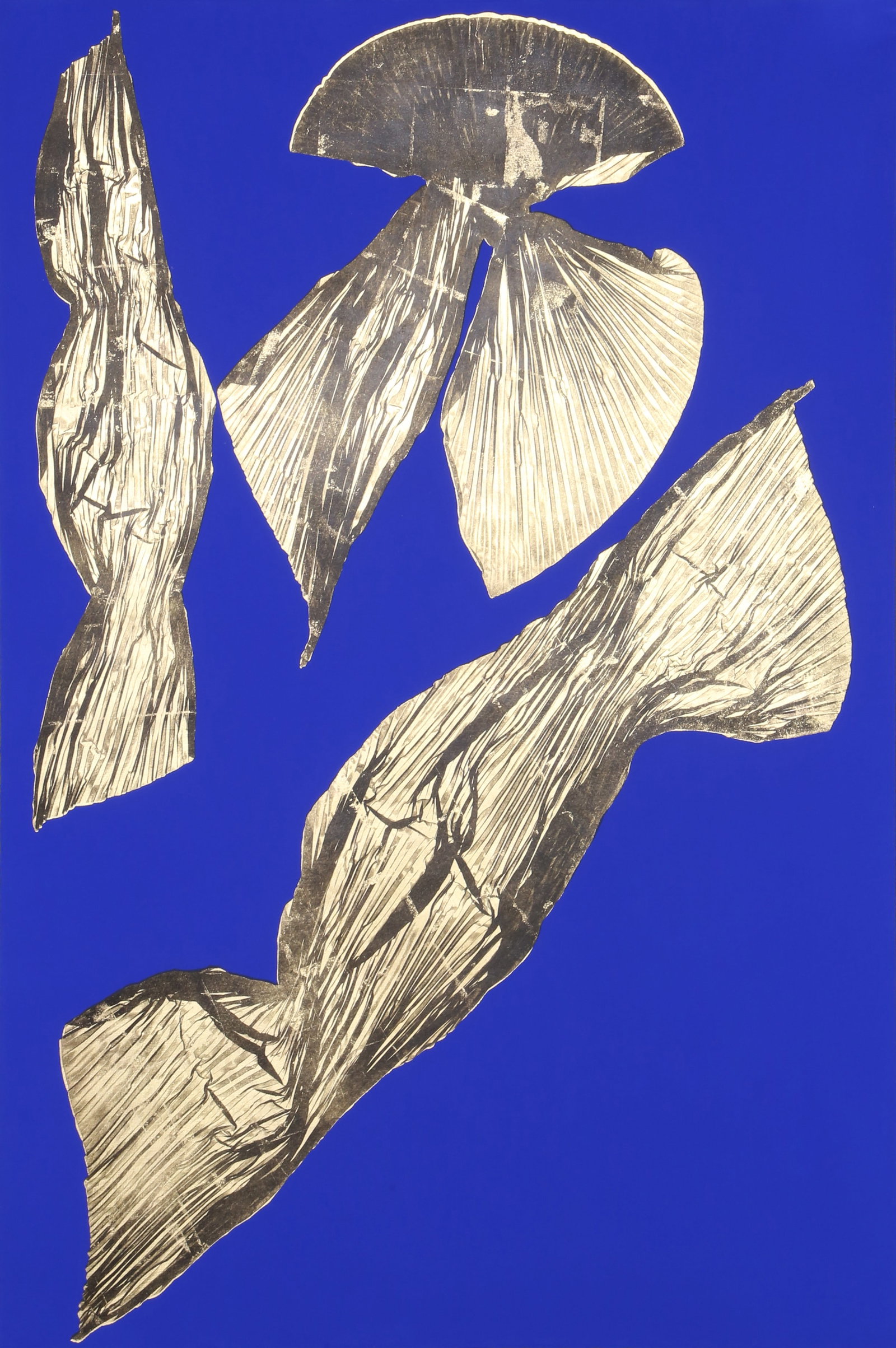 Lynda Benglis, Dual Nature (Blue) I, Lithograph with Gold Leaf (1 of 2)