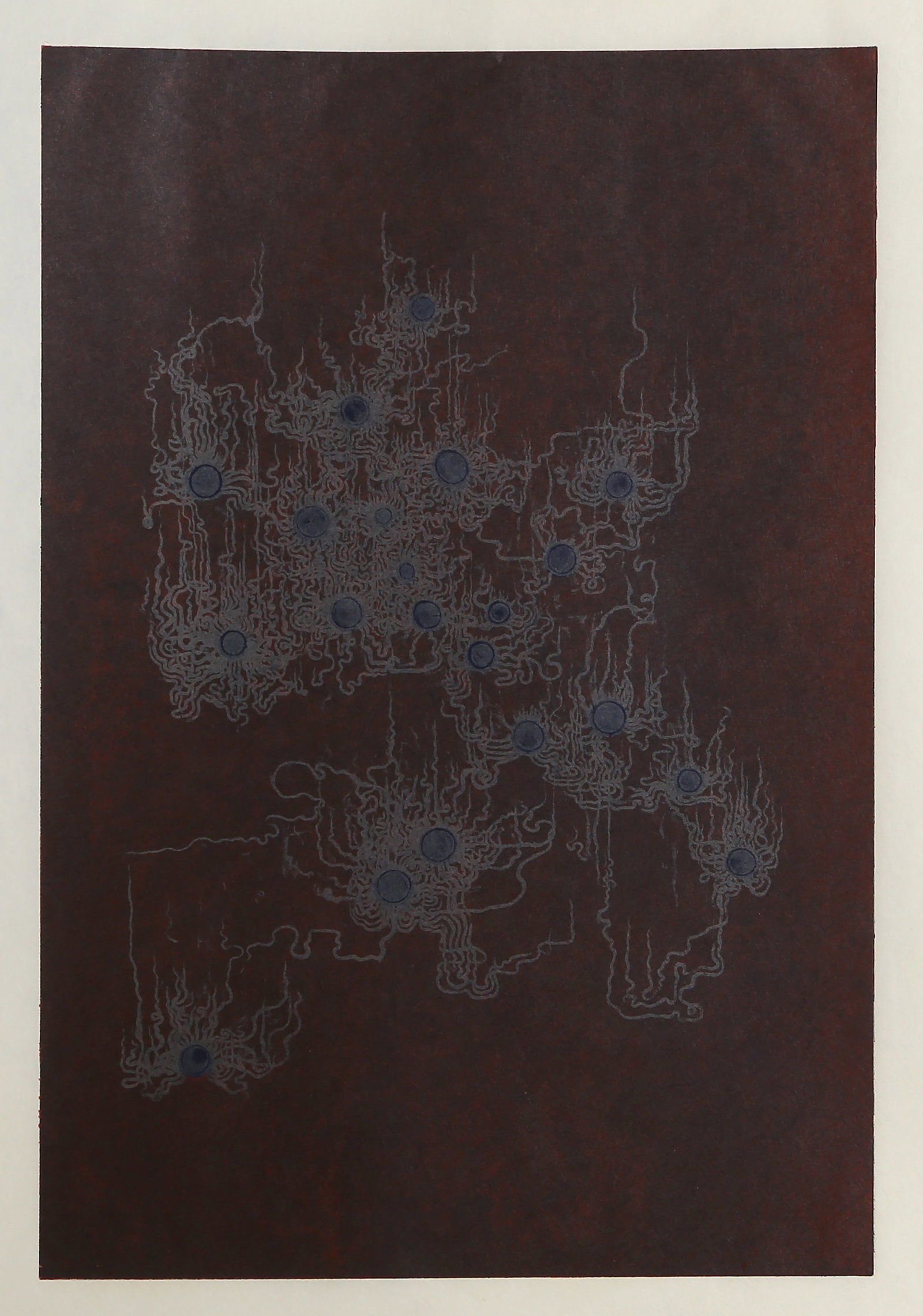 Mel Chin, Imperfect Pearls in the Ether of Infinite Labor, Woodcut: Artist: Mel Chin, American (1951 - ) Title: Imperfect Pearls in the Ether of Infinite Labor Year: 1997 Medium: Woodcut and Lithograph on Okawara, signed, titled, numbered and dated in pencil Edition: 